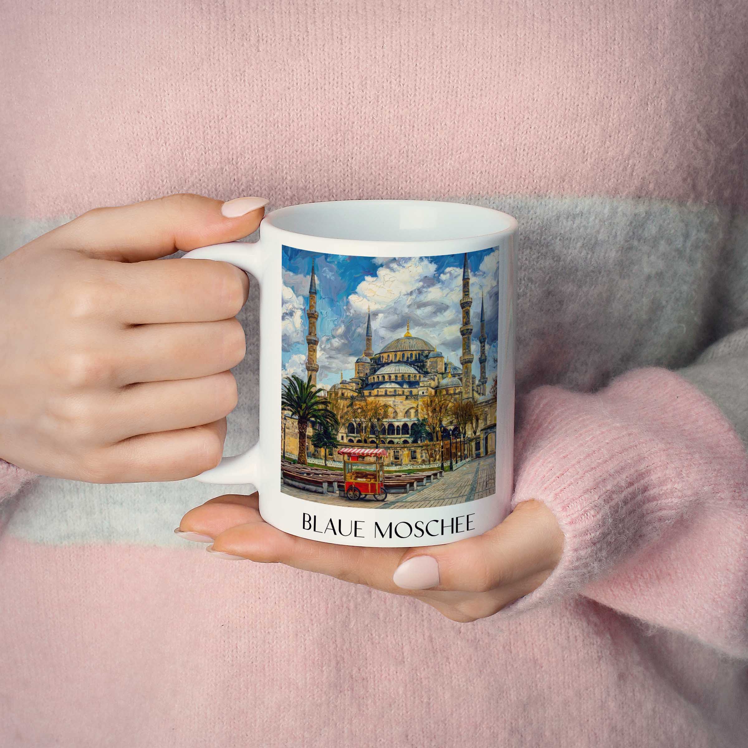 blaue-moschee-türkei-kaffeebecher-oil-painting-oelgemaelde