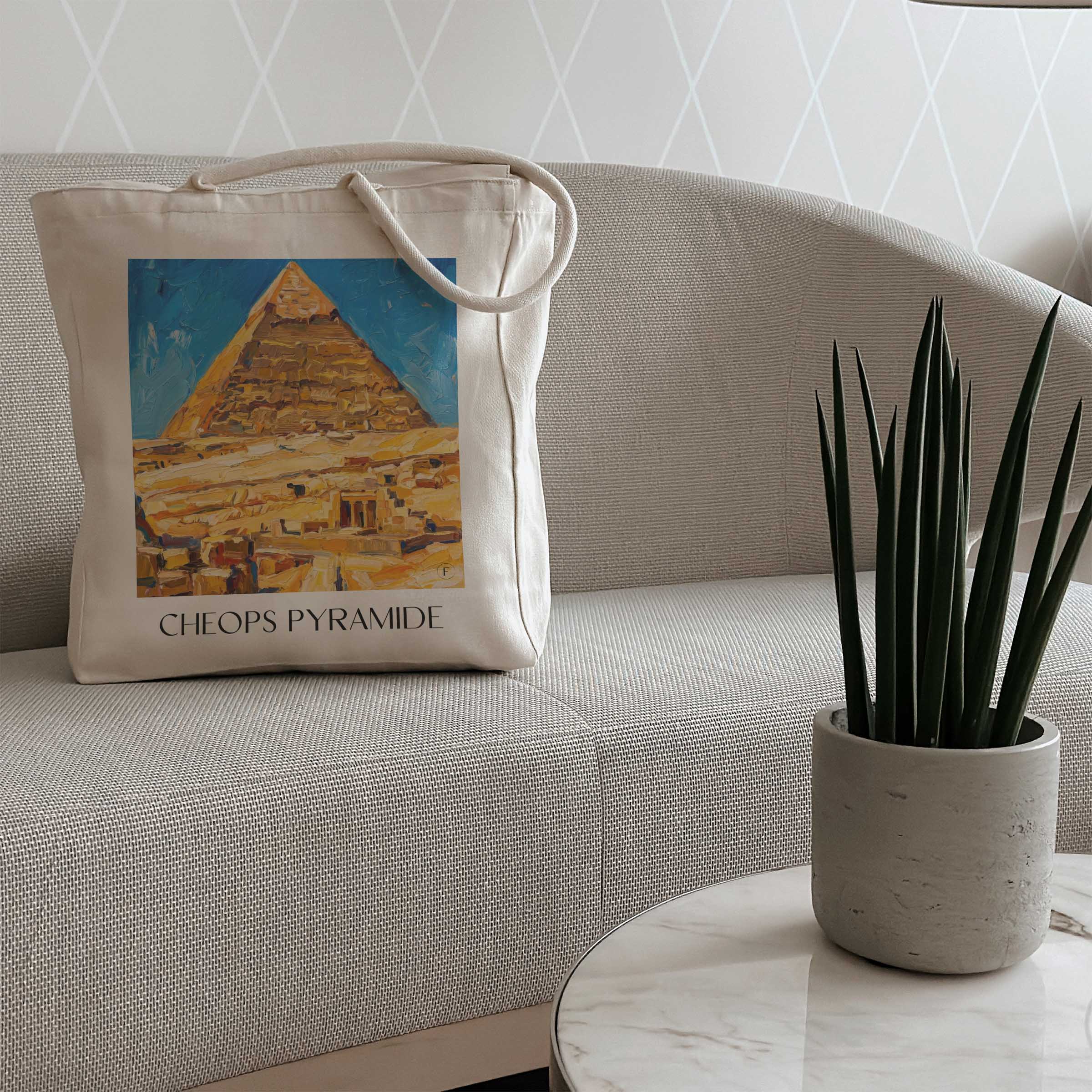 cheops-pyramide-ägypten-einkaufstasche-oil-painting-oelgemaelde