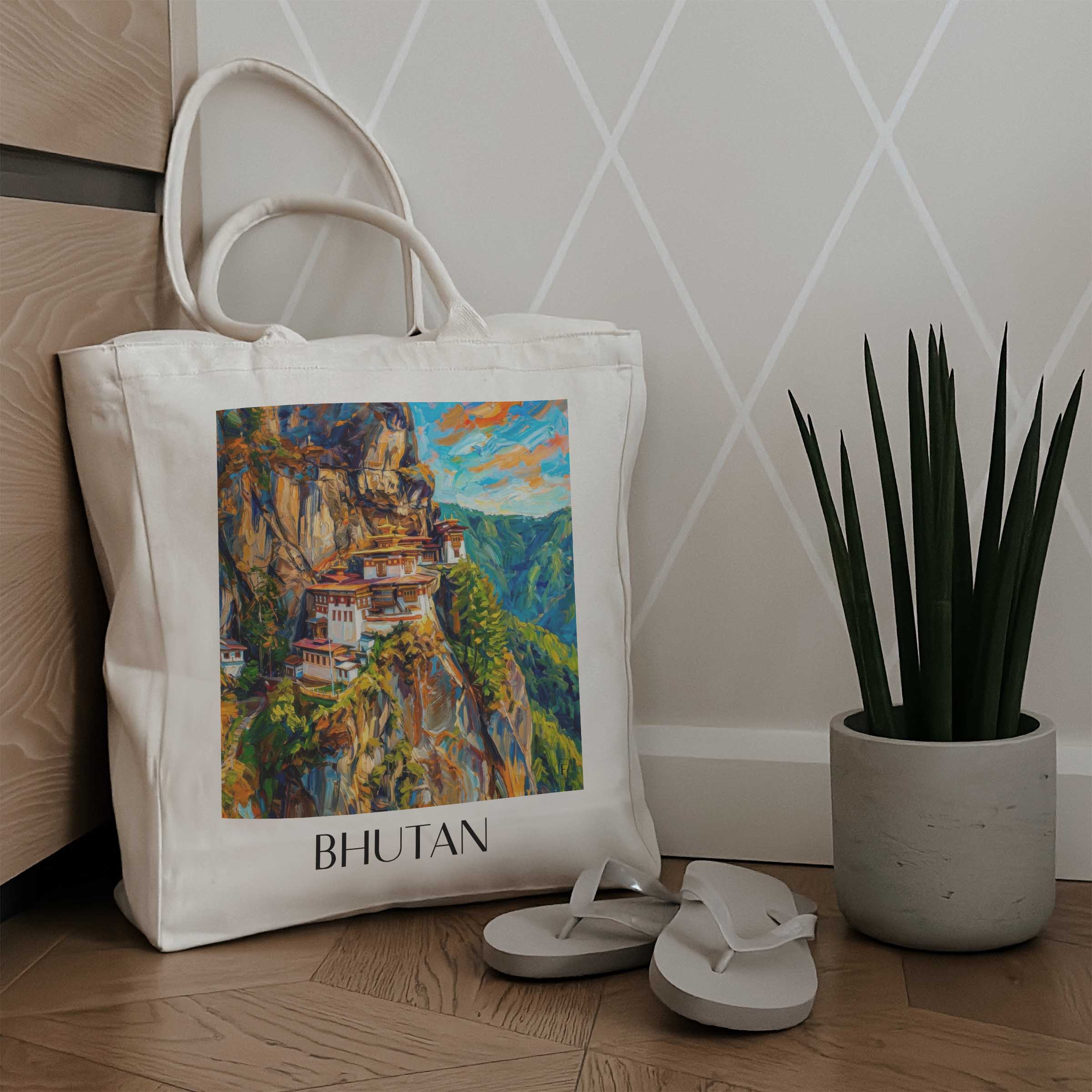 bhutan-bhutan-einkaufstasche-oil-painting-oelgemaelde