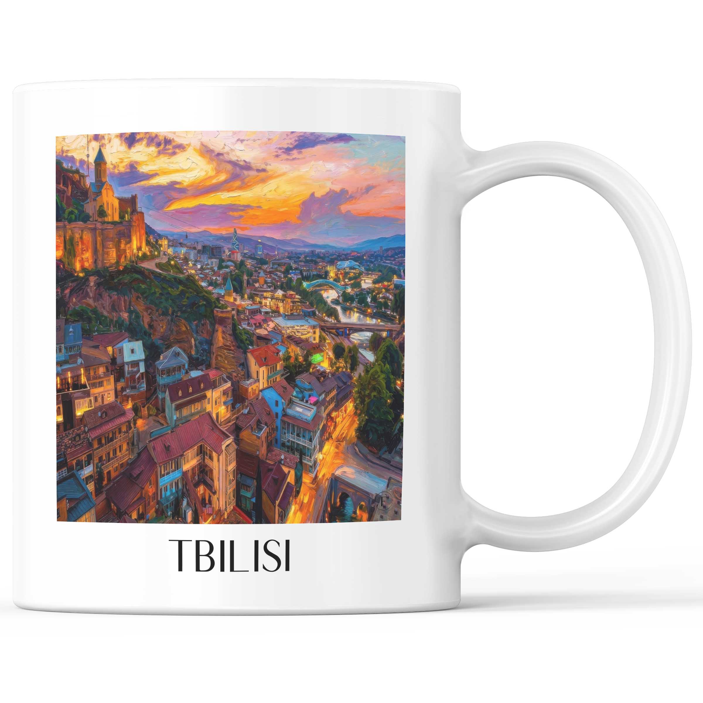 Tiflis - Georgien Becher - Kaffeetasse im Ölgemälde Stil