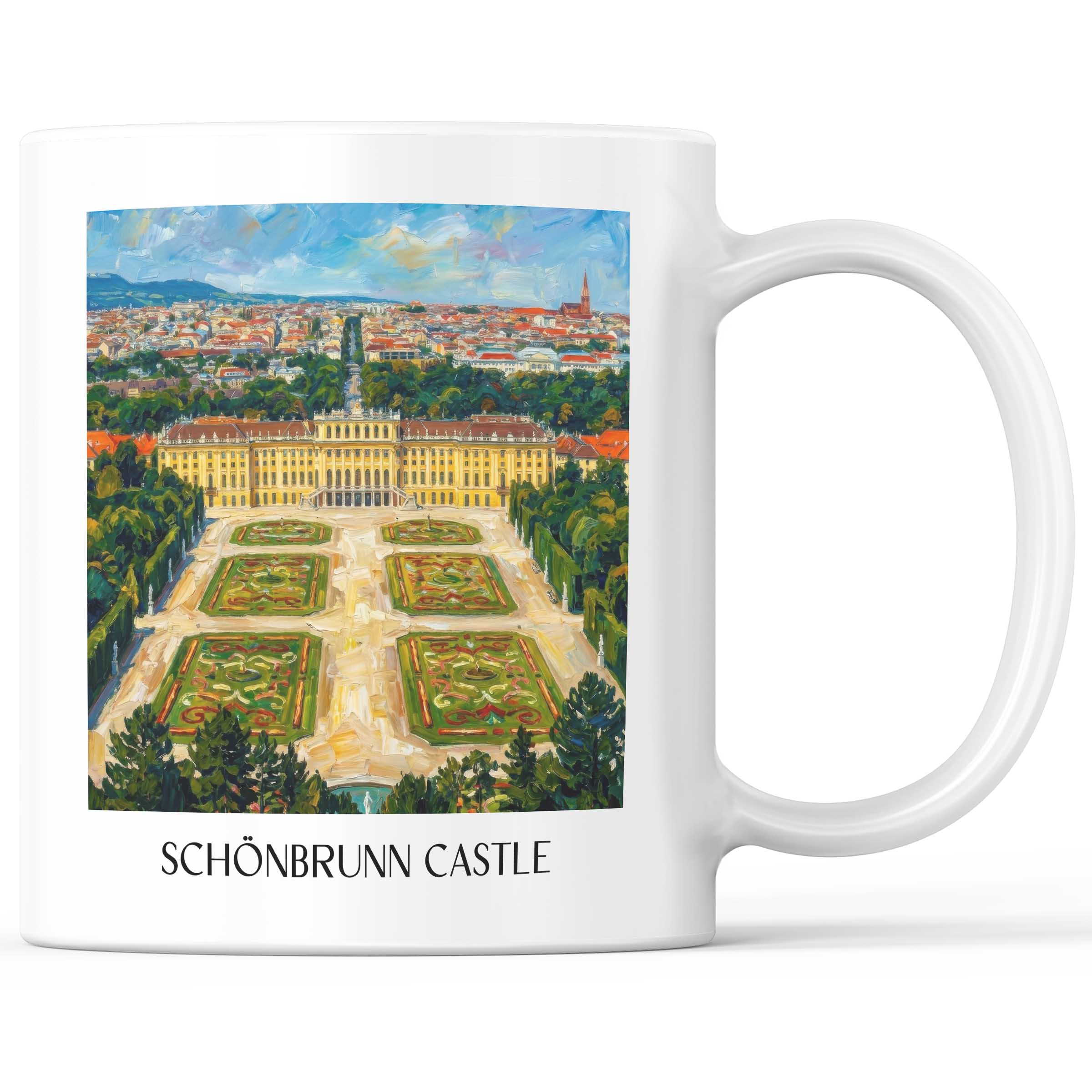 Schloss Schönbrunn Kaffeebecher - Wien - Österreich Becher - Kaffeetasse im Ölgemälde Stil