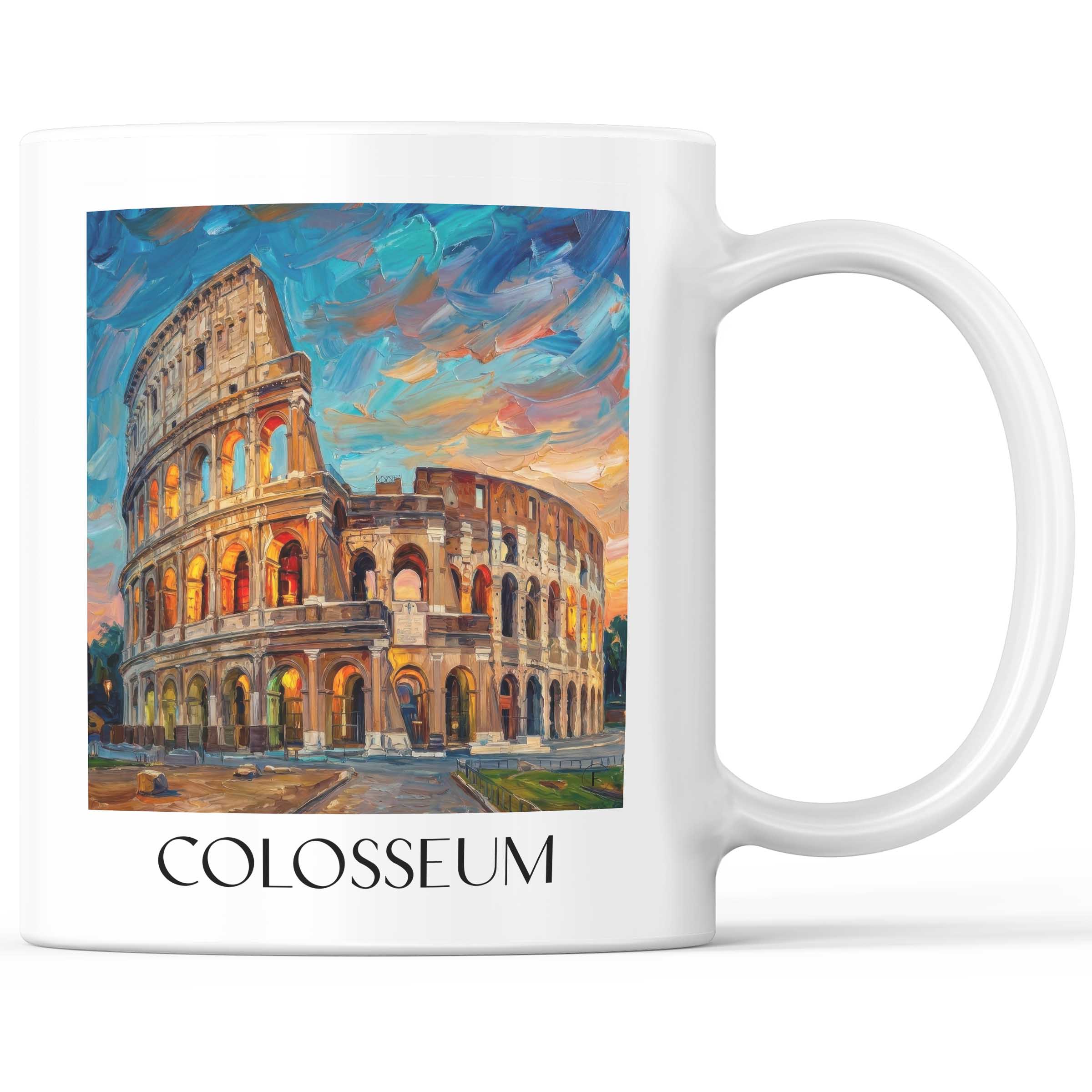 Kolosseum Kaffeebecher - Rom - Italien Becher - Kaffeetasse im Ölgemälde Stil