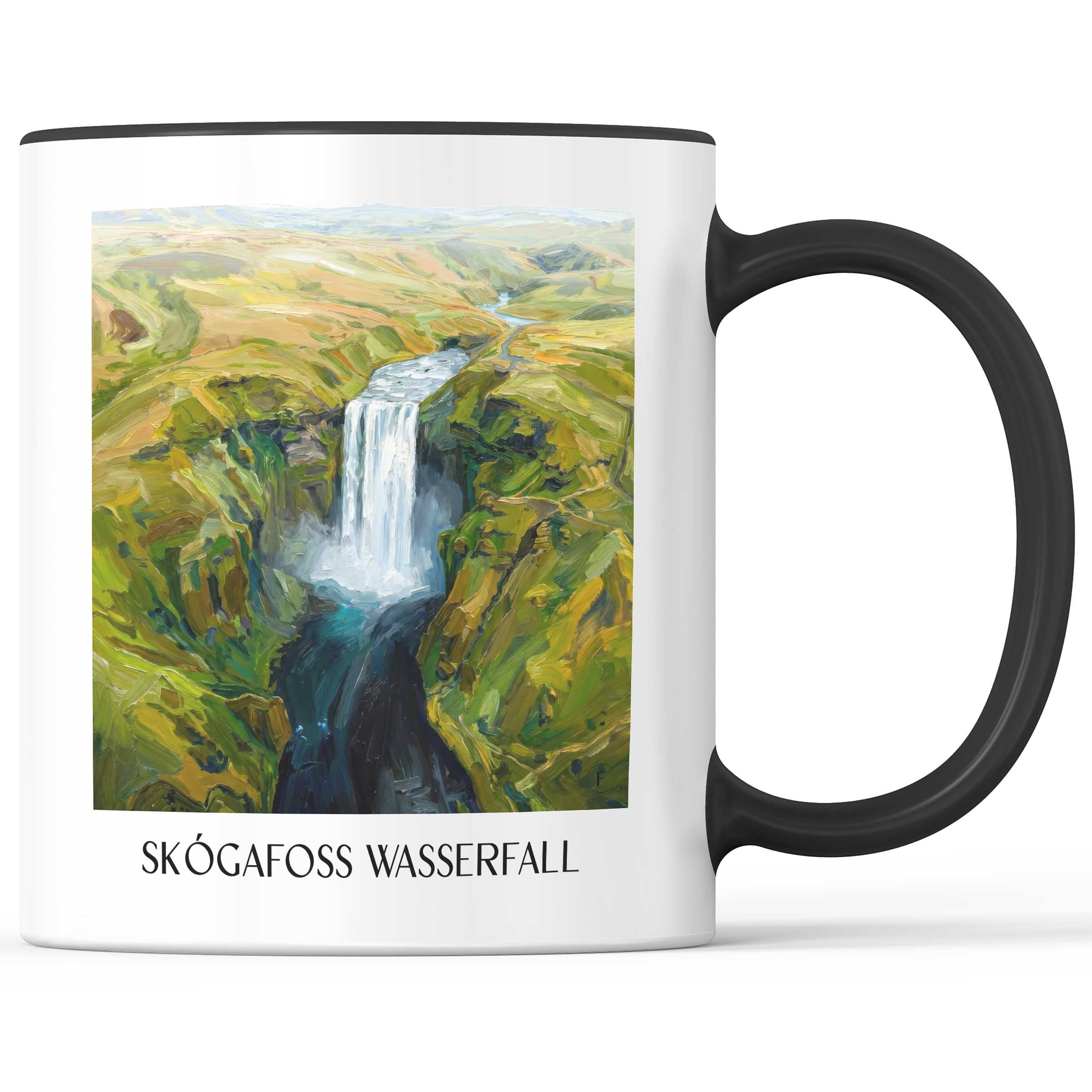 skógafoss-wasserfall-island-island-kaffeebecher-oil-painting-oelgemaelde