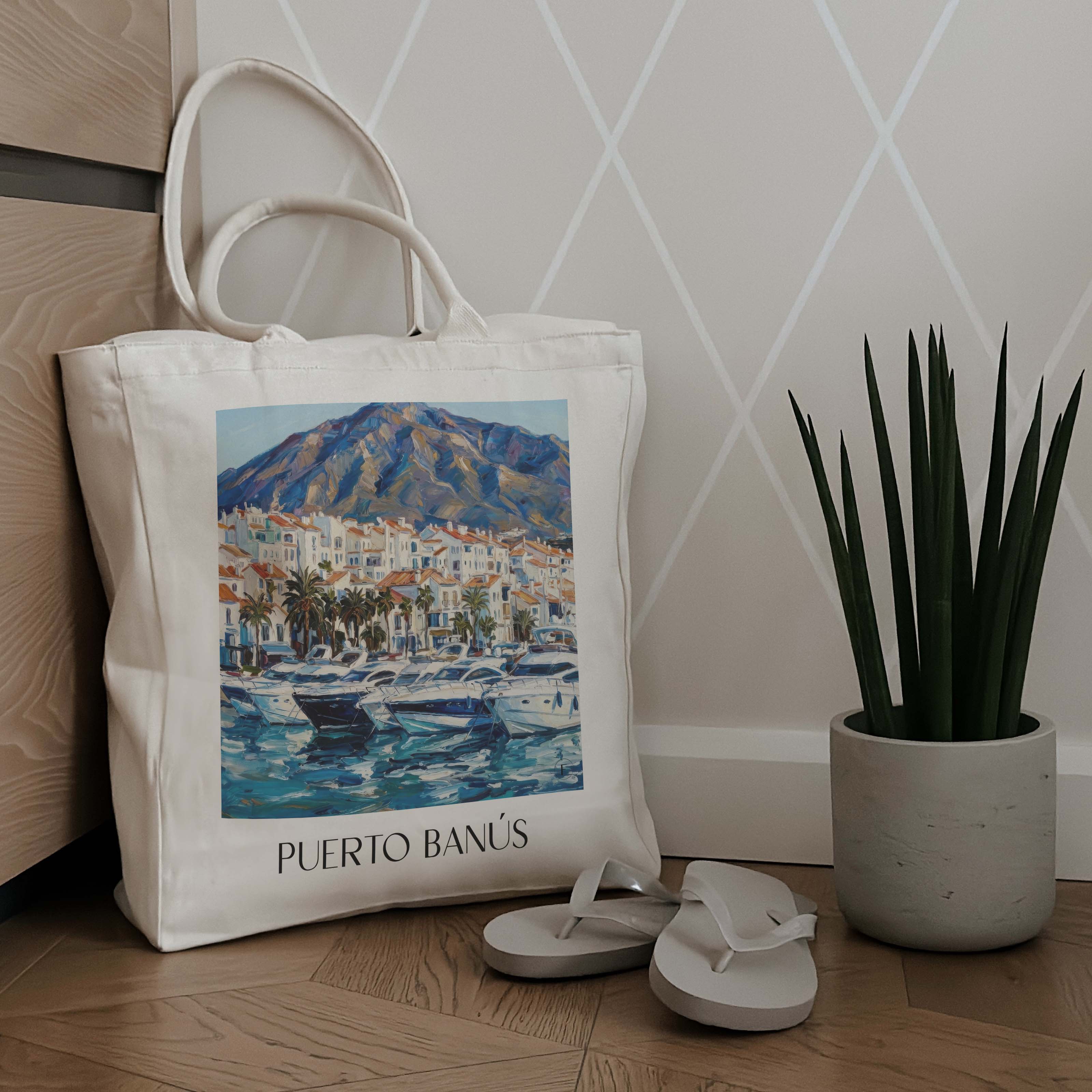 puerto-banús-marbella-spanien-einkaufstasche-oil-painting-oelgemaelde