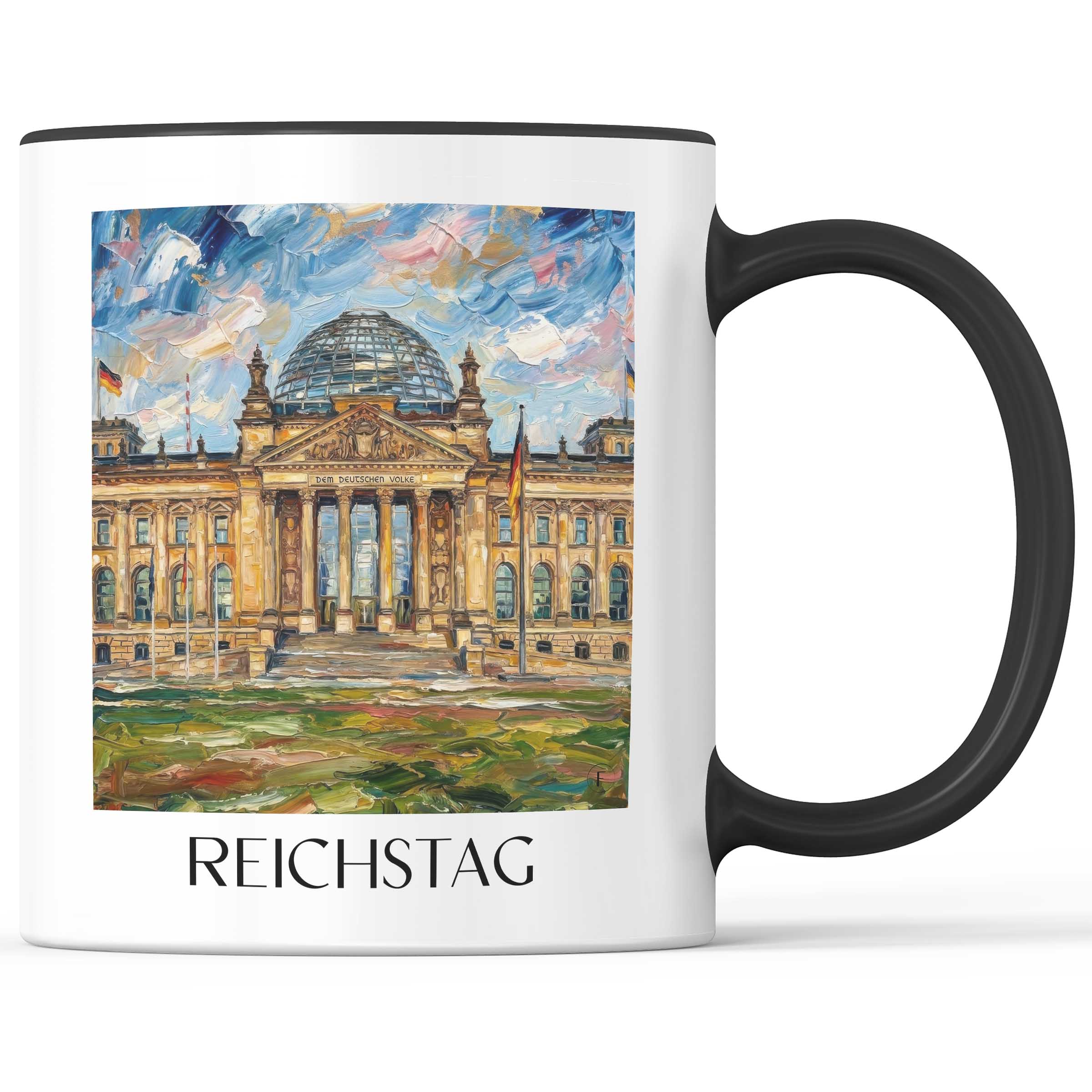 Reichstag Kaffeebecher - Berlin - Deutschland Becher - Kaffeetasse im Ölgemälde Stil