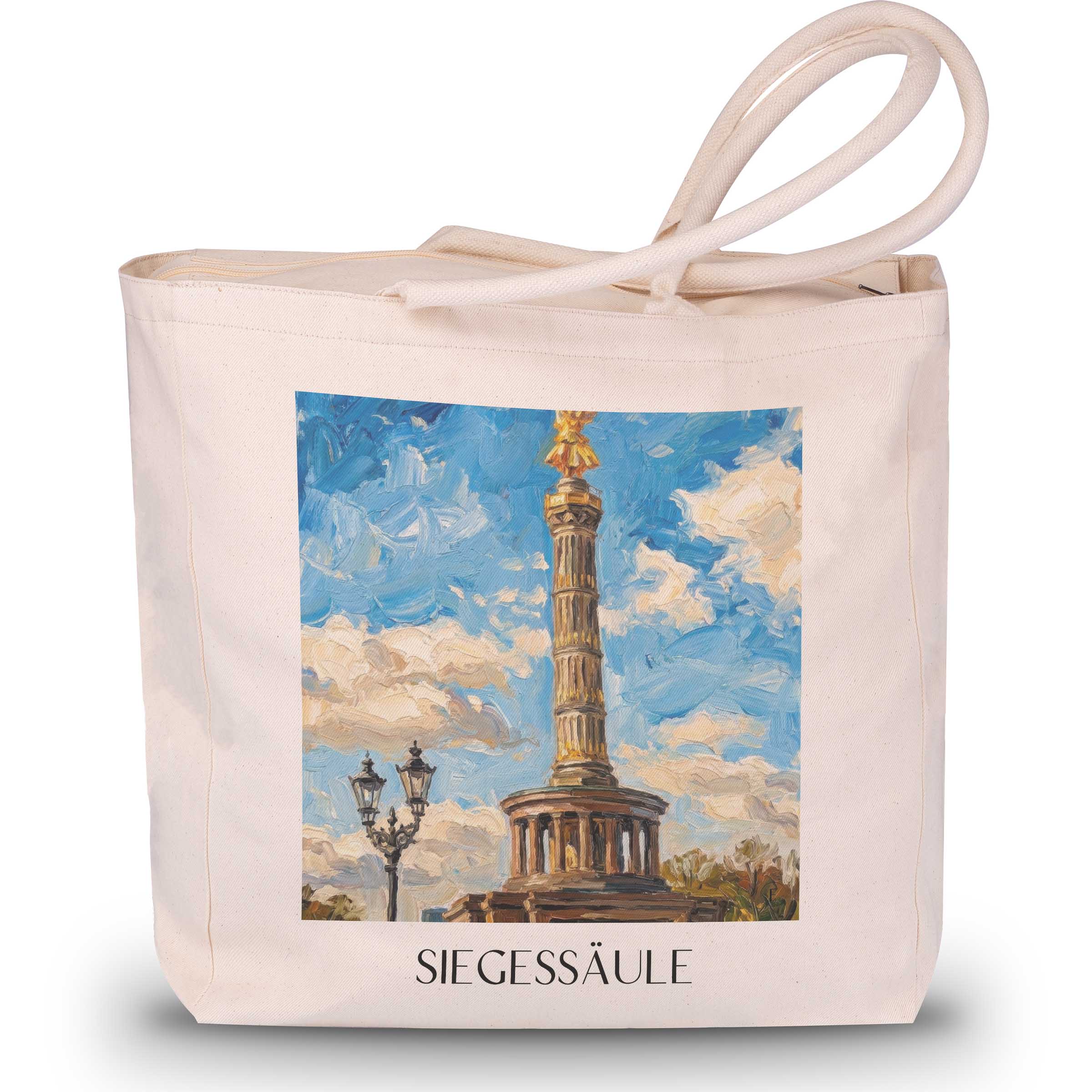 siegessäule-berlin-deutschland-einkaufstasche-oil-painting-oelgemaelde