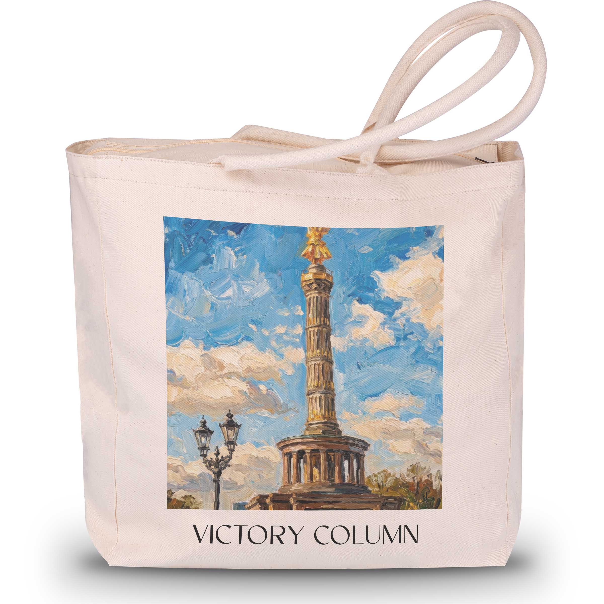 Siegessäule Shopping Tasche - Berlin - Deutschland Tote Bag - Einkaufstasche im Ölgemälde Stil