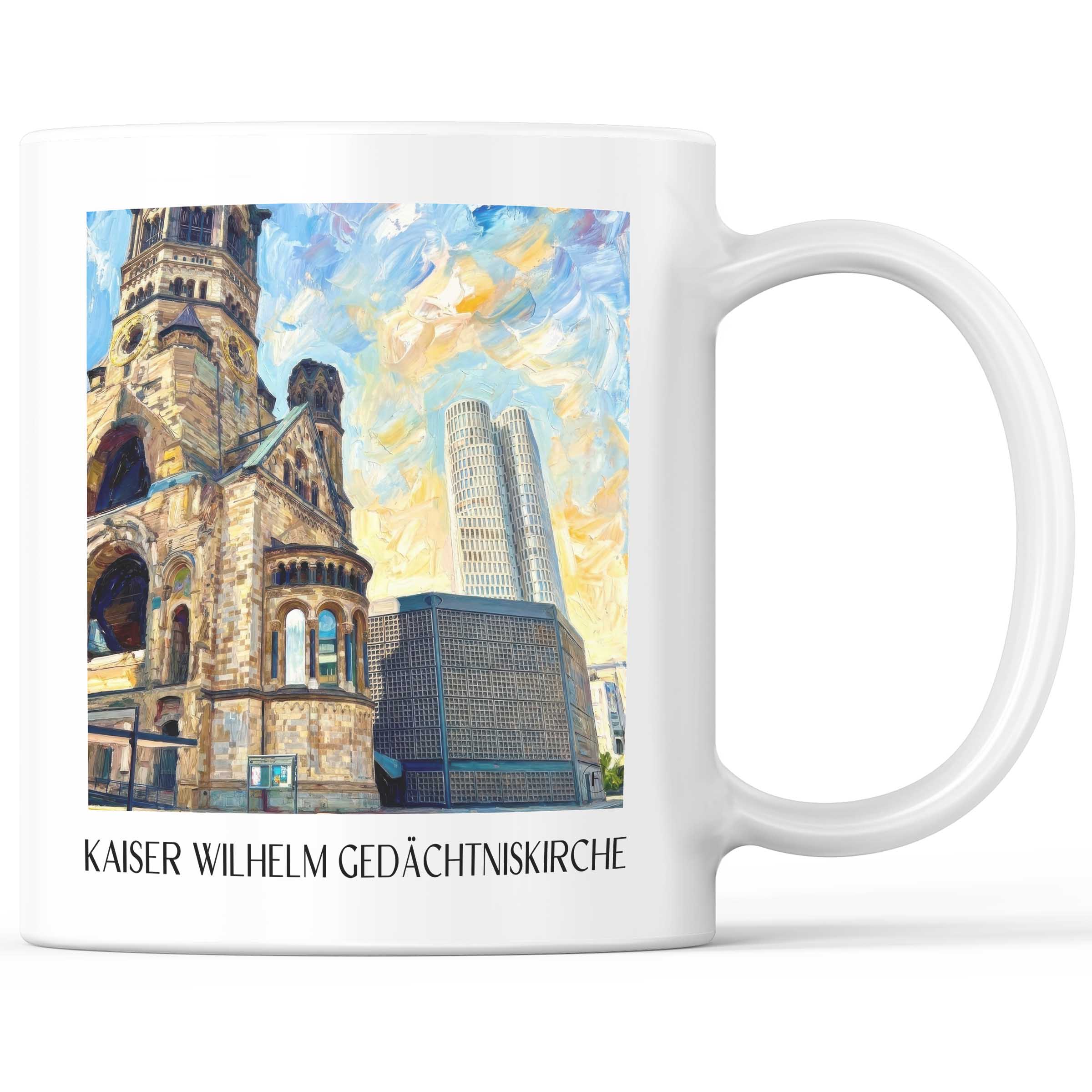 Kaiser Wilhelm Gedächtniskirche Kaffeebecher - Berlin - Deutschland Becher - Kaffeetasse im Ölgemälde Stil