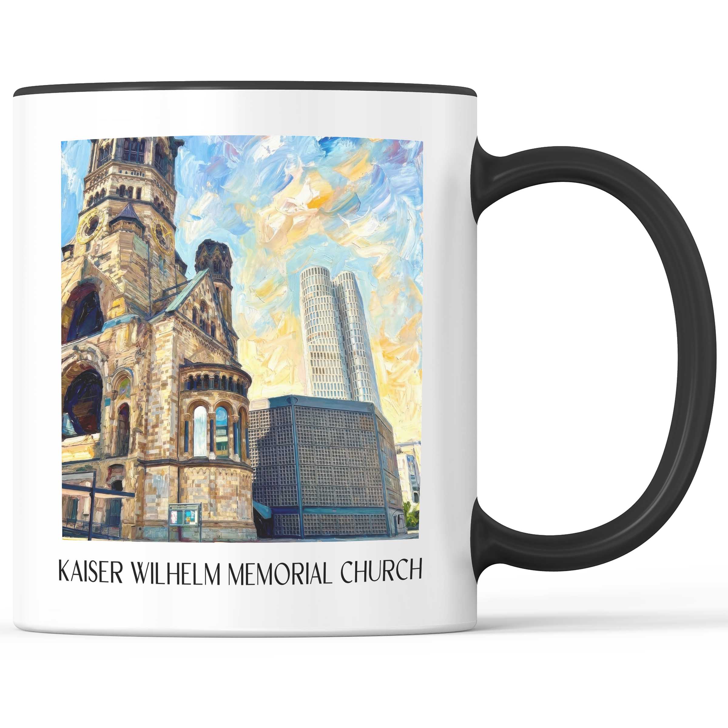 Kaiser Wilhelm Gedächtniskirche Kaffeebecher - Berlin - Deutschland Becher - Kaffeetasse im Ölgemälde Stil