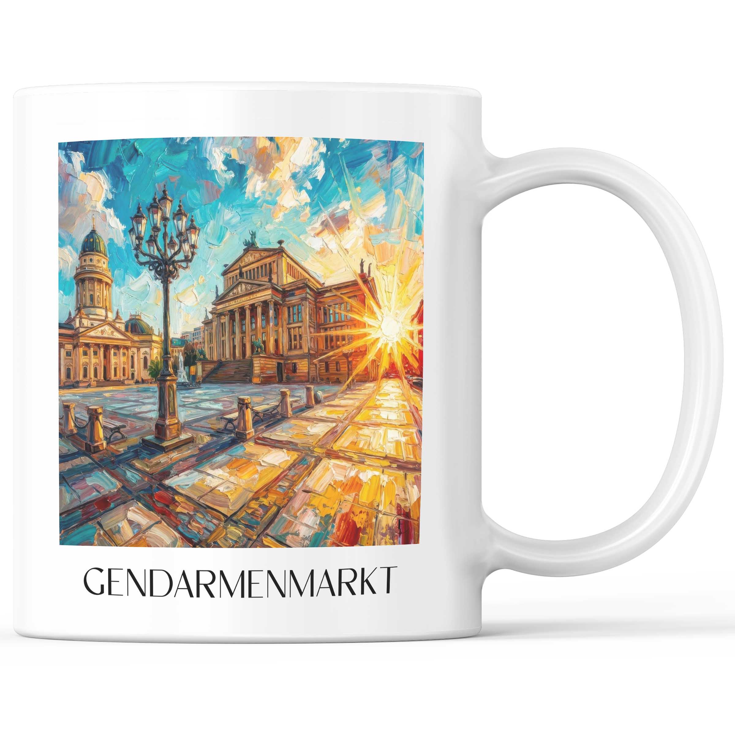 Gendarmenmarkt Kaffeebecher - Berlin - Deutschland Becher - Kaffeetasse im Ölgemälde Stil