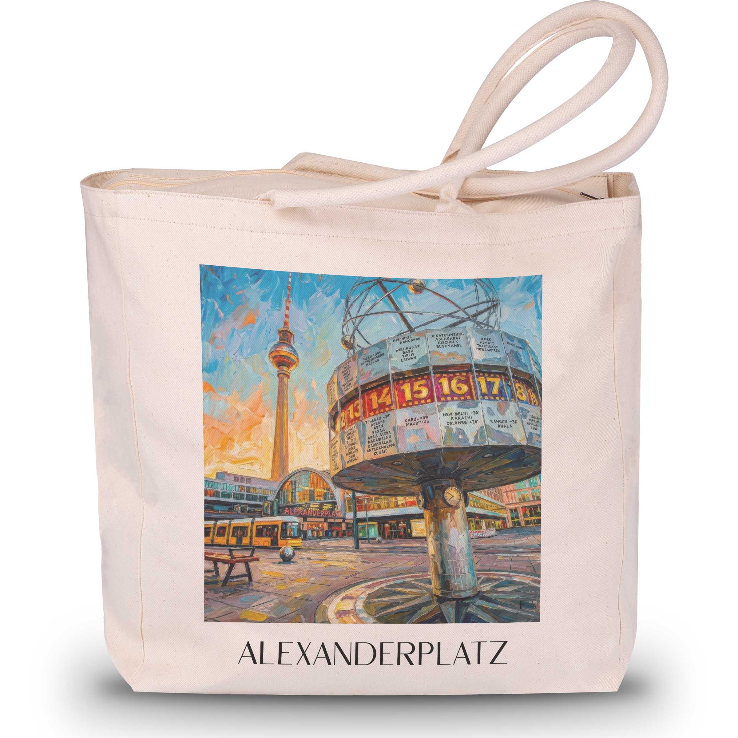 alexanderplatz-berlin-deutschland-einkaufstasche-oil-painting-oelgemaelde
