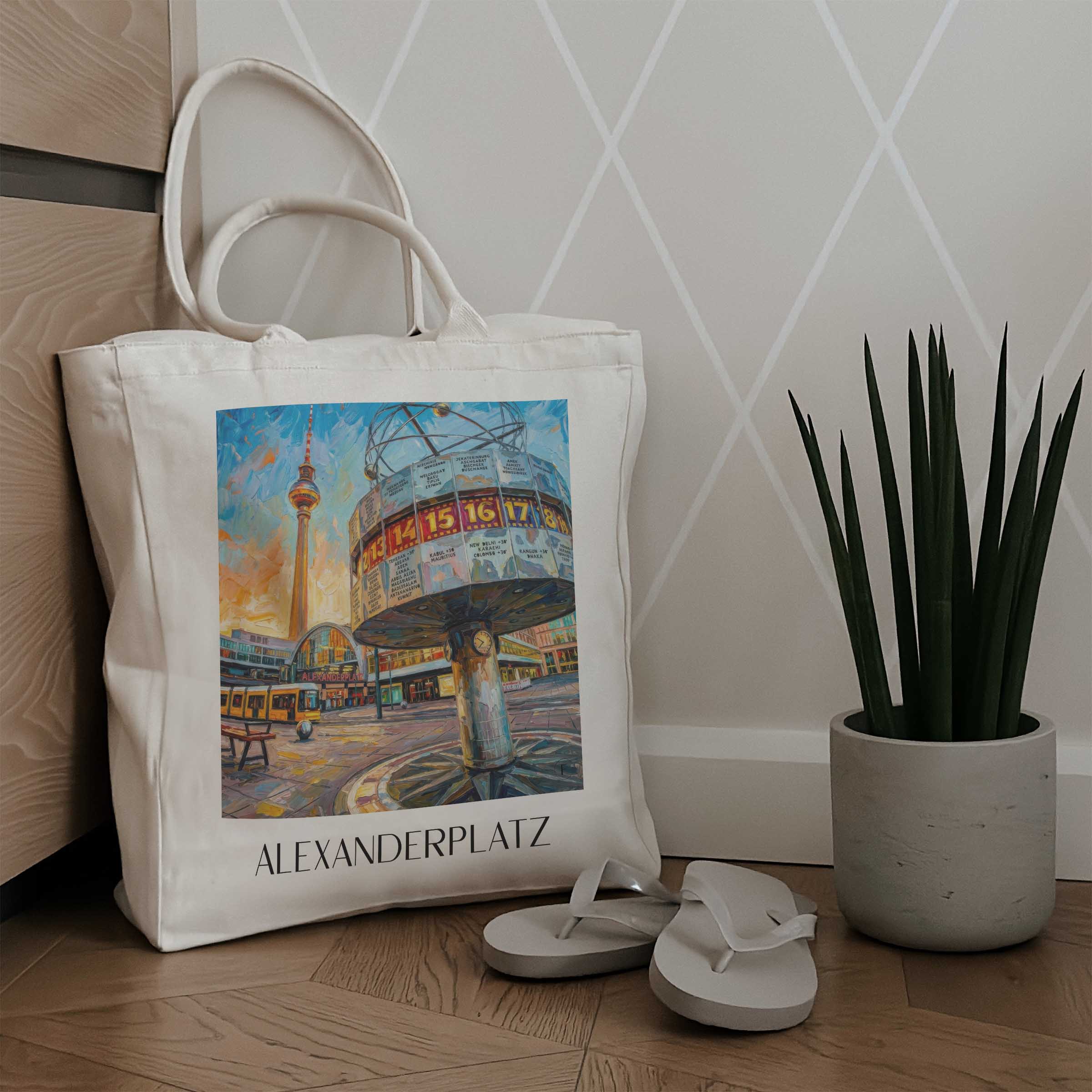 alexanderplatz-berlin-deutschland-einkaufstasche-oil-painting-oelgemaelde