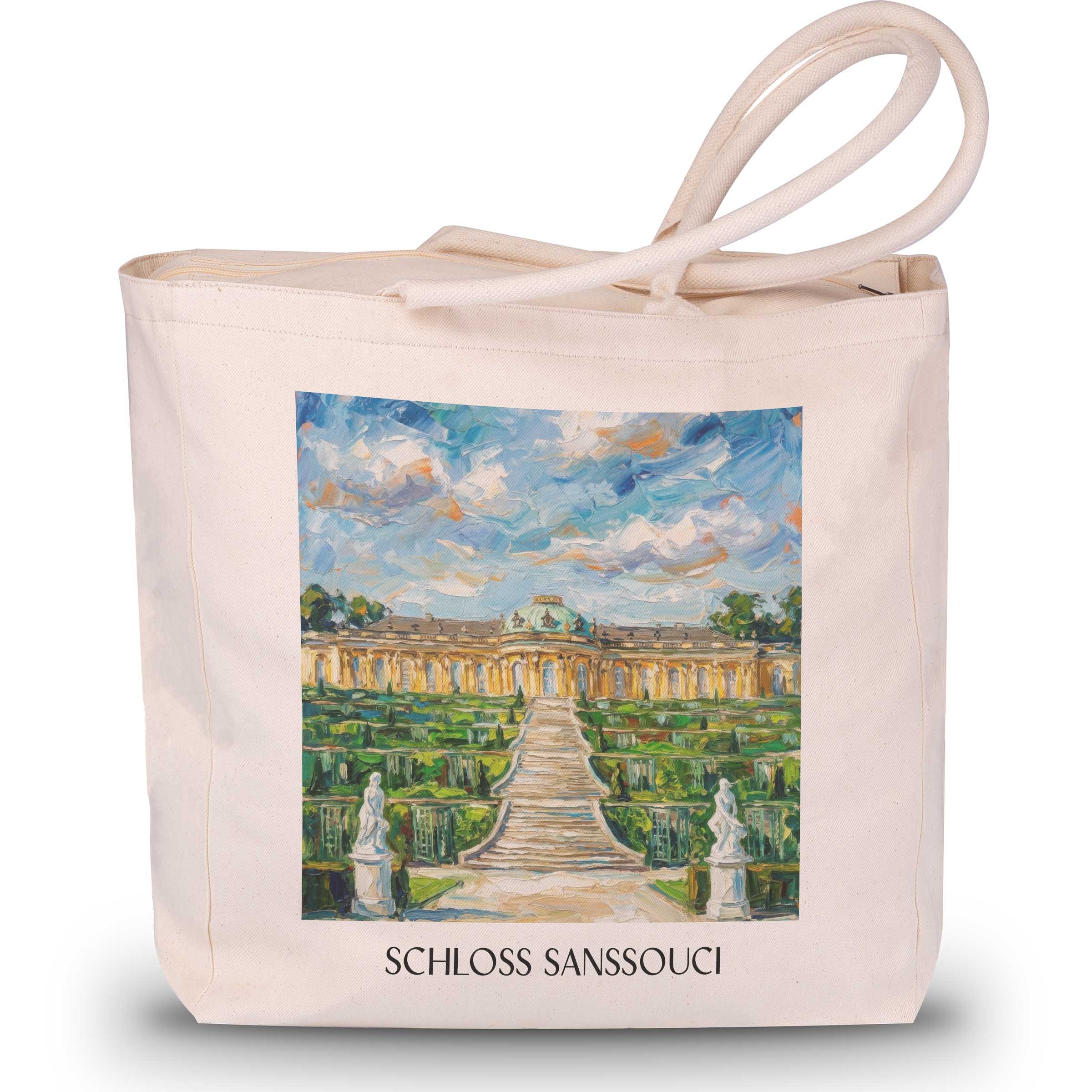 schloss-sanssouci-potsdam-deutschland-einkaufstasche-oil-painting-oelgemaelde
