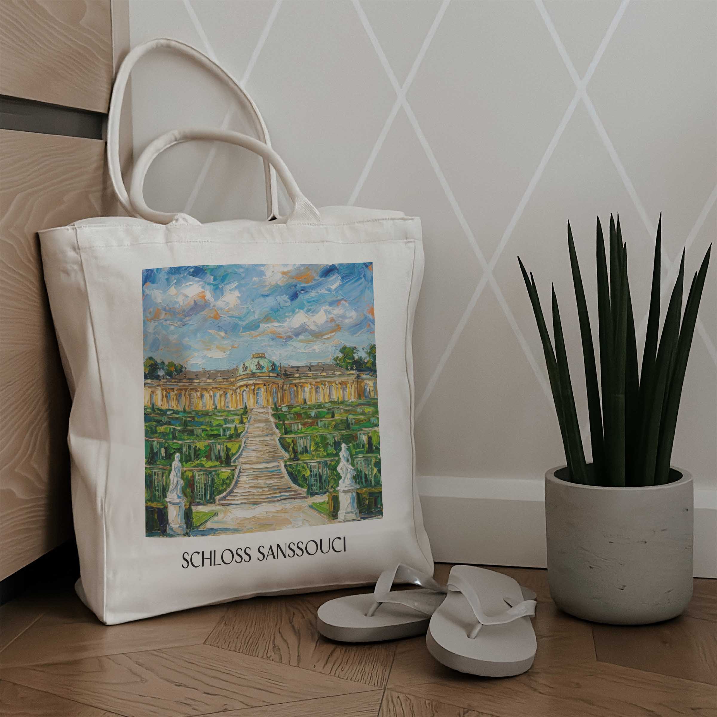 schloss-sanssouci-potsdam-deutschland-einkaufstasche-oil-painting-oelgemaelde