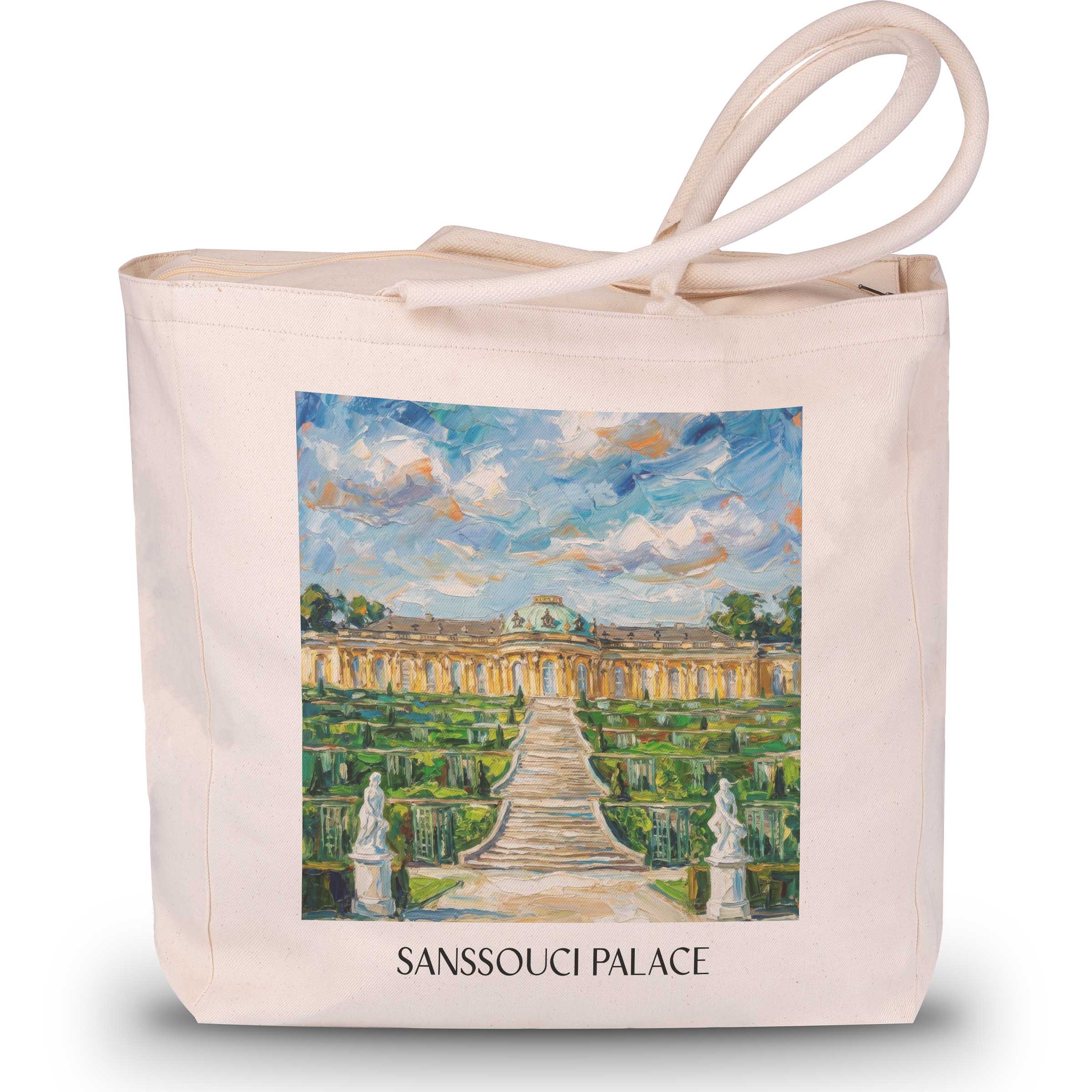 Schloss Sanssouci Shopping Tasche - Potsdam - Deutschland Tote Bag - Einkaufstasche im Ölgemälde Stil