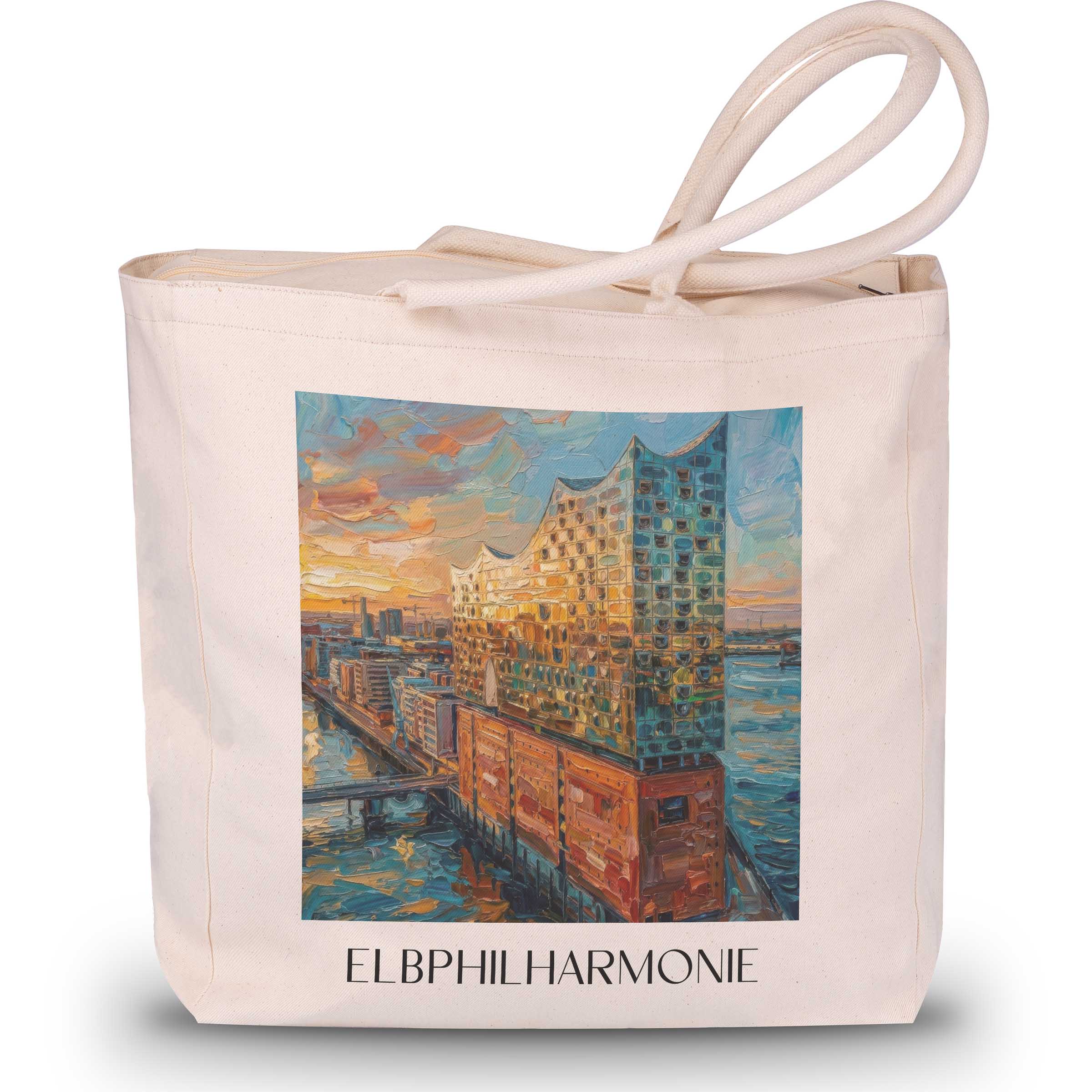 Elbphilharmonie Shopping Tasche - Hamburg - Deutschland Tote Bag - Einkaufstasche im Ölgemälde Stil