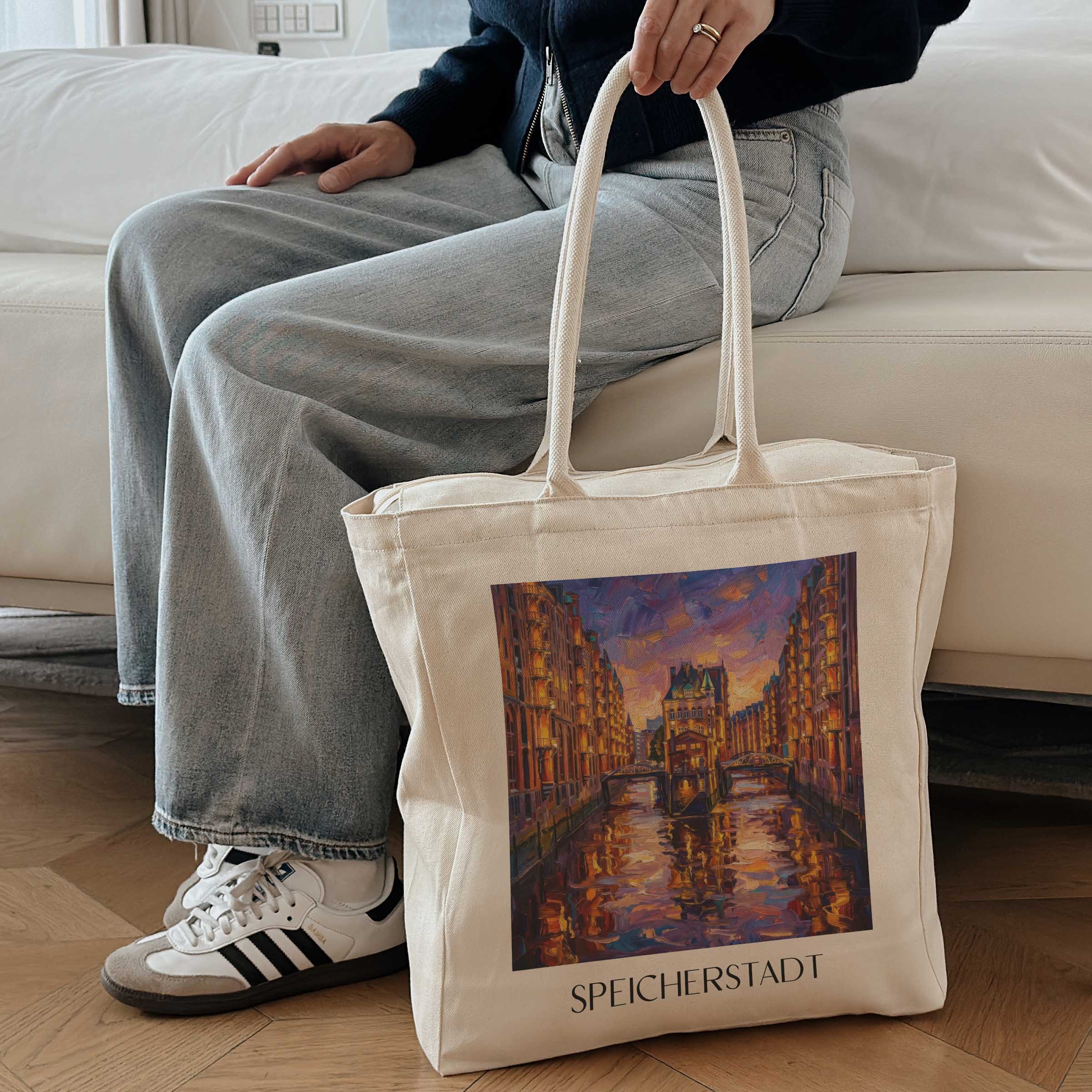 speicherstadt-hamburg-deutschland-einkaufstasche-oil-painting-oelgemaelde