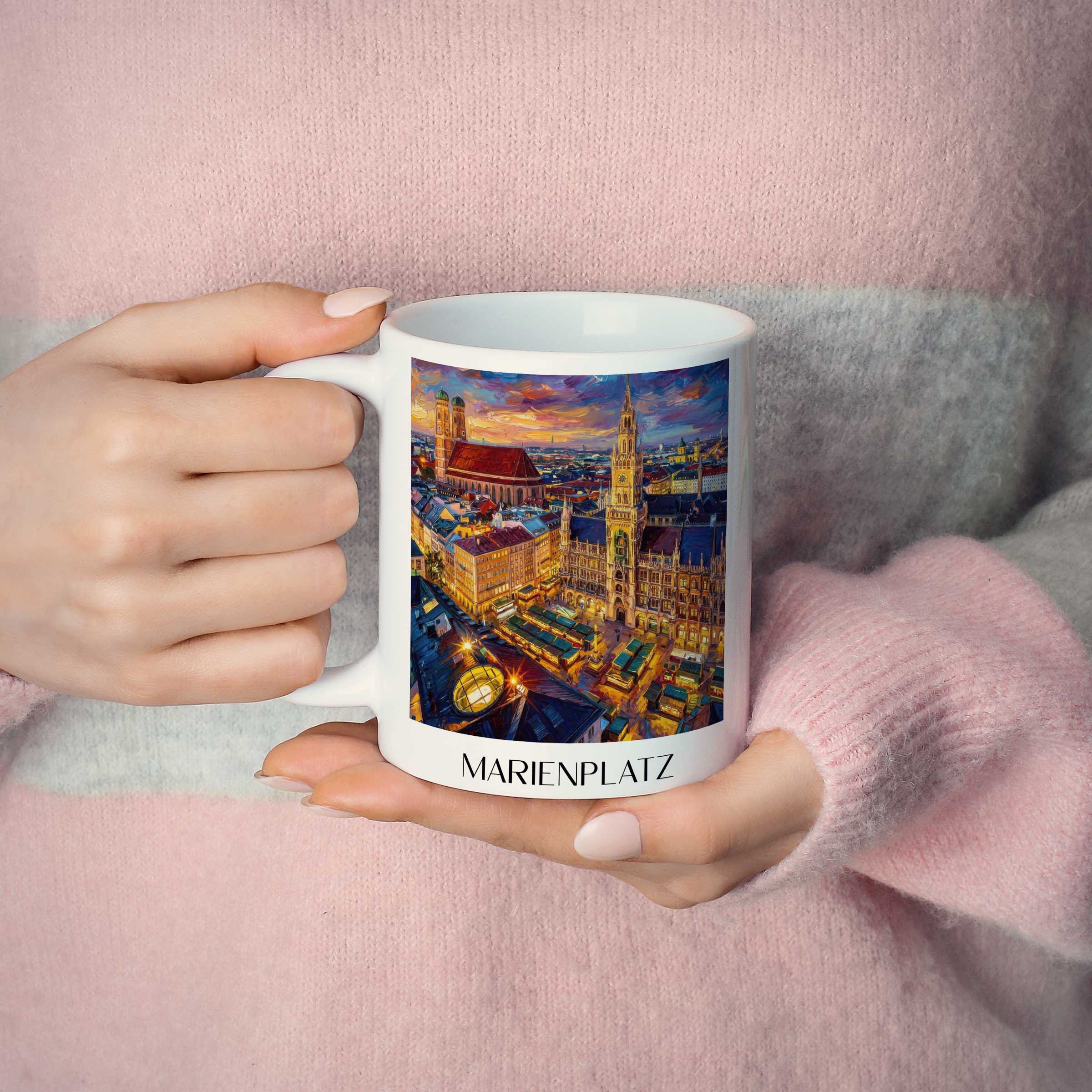 marienplatz-münchen-deutschland-kaffeebecher-oil-painting-oelgemaelde