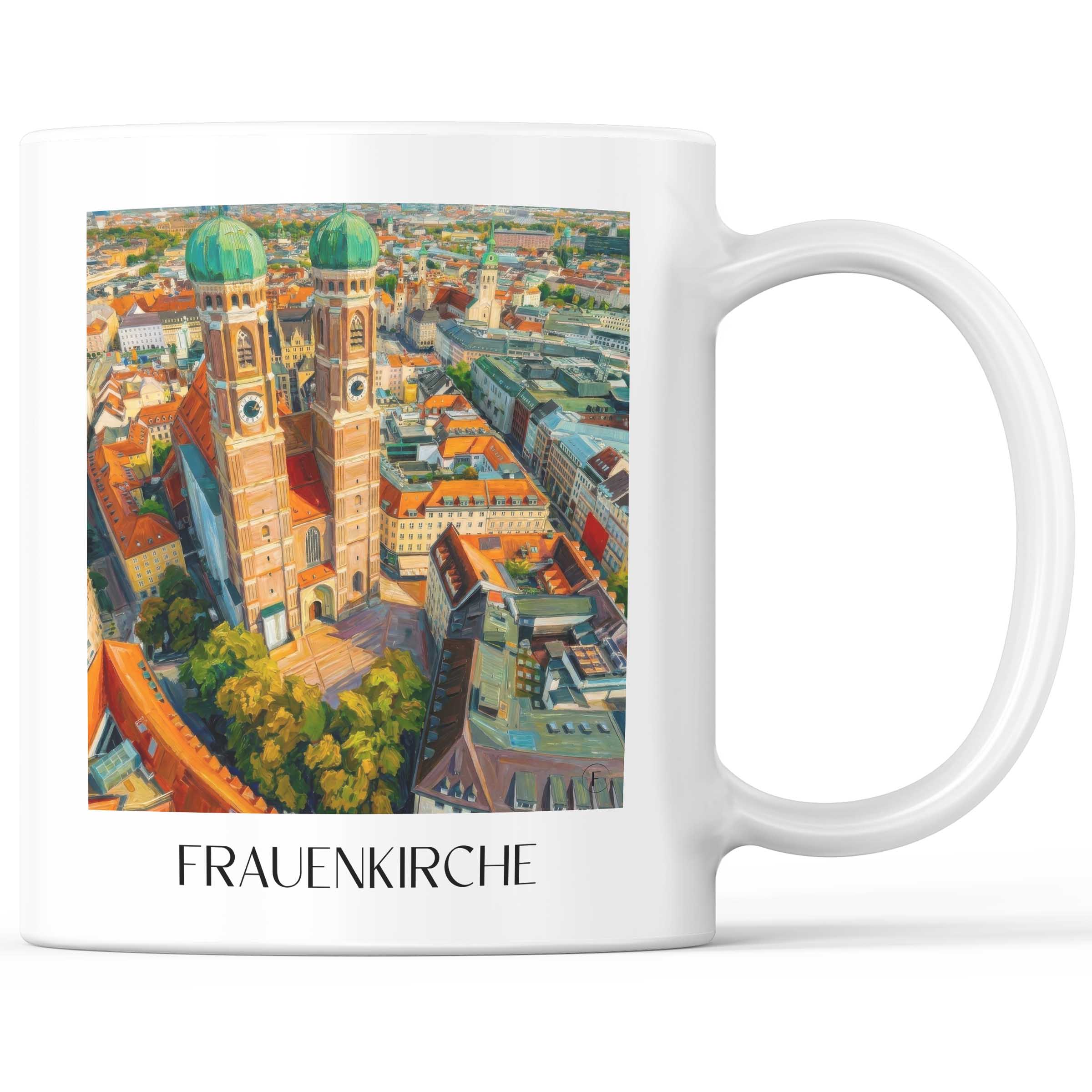Frauenkirche Kaffeebecher - München - Deutschland Becher - Kaffeetasse im Ölgemälde Stil