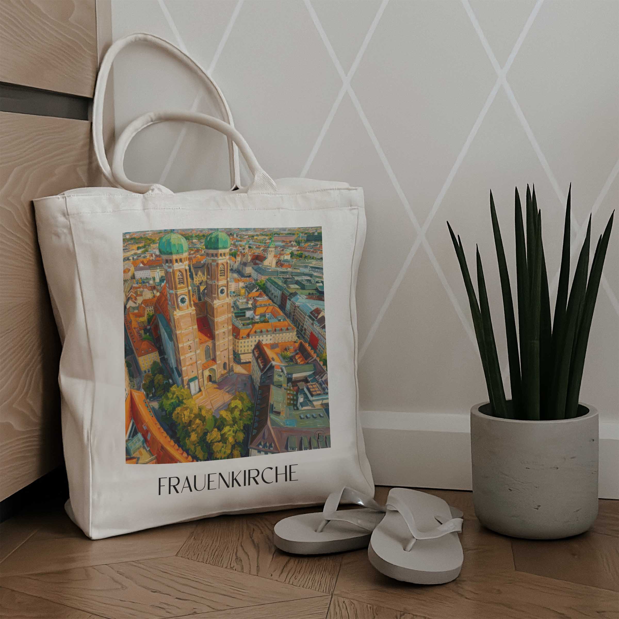 frauenkirche-münchen-deutschland-einkaufstasche-oil-painting-oelgemaelde