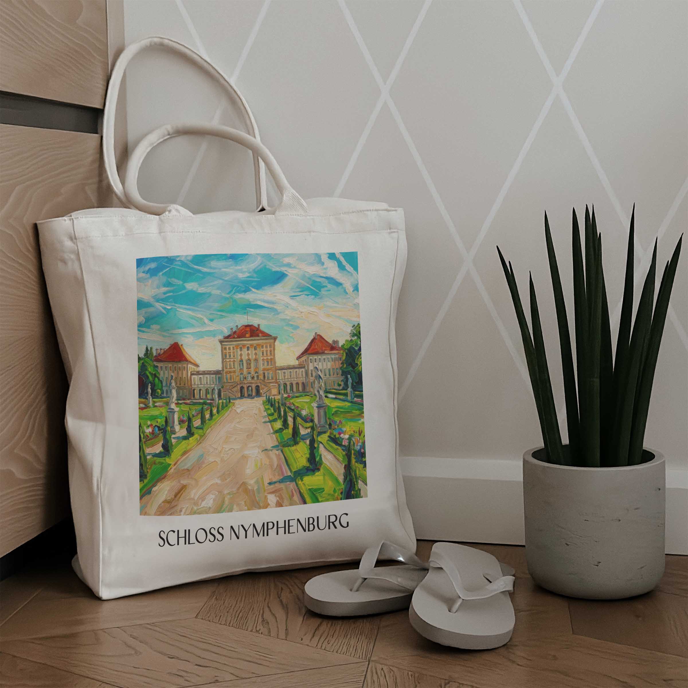 schloss-nymphenburg-münchen-deutschland-einkaufstasche-oil-painting-oelgemaelde
