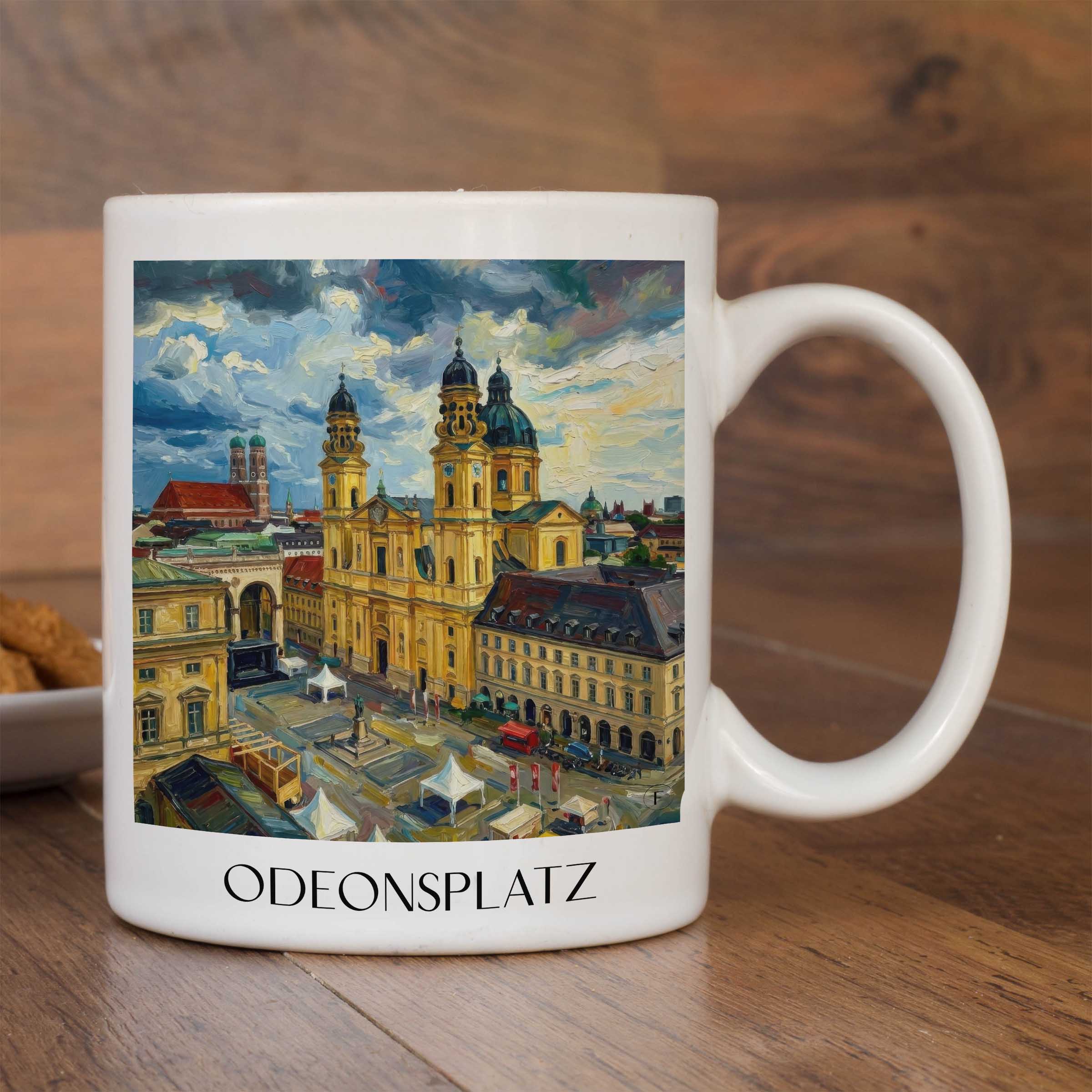 odeonsplatz-münchen-deutschland-kaffeebecher-oil-painting-oelgemaelde