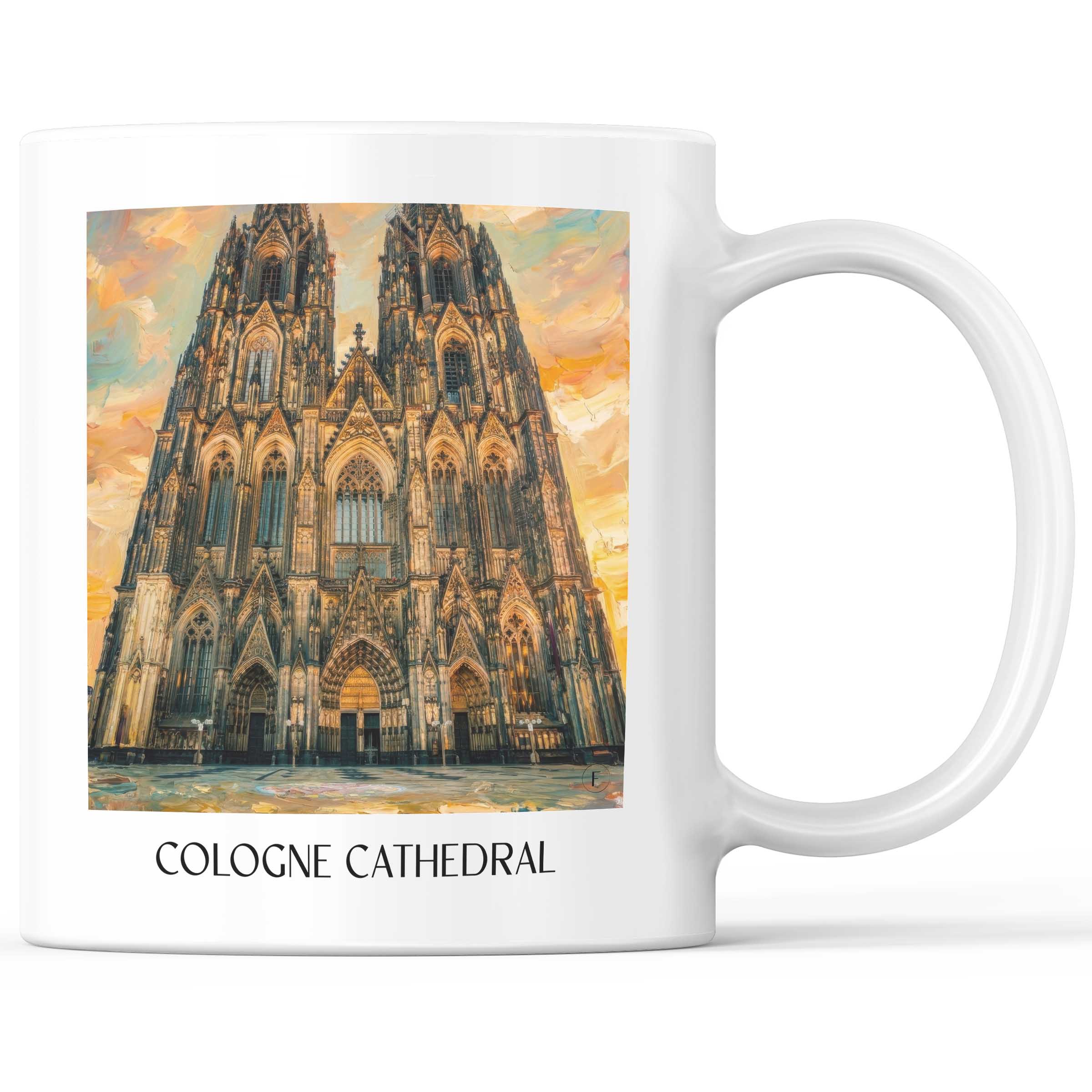 Kölner Dom Kaffeebecher - Köln - Deutschland Becher - Kaffeetasse im Ölgemälde Stil