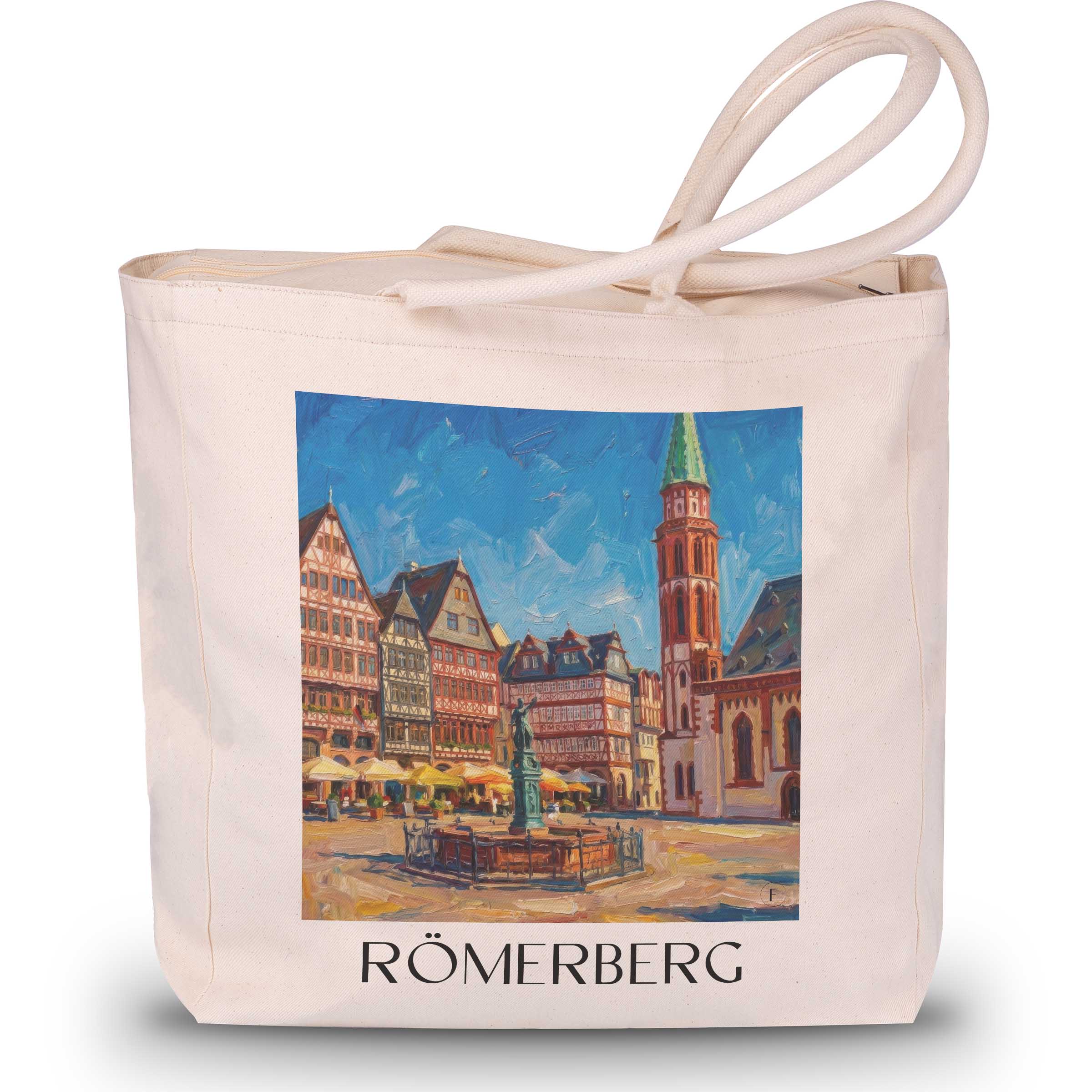 römerberg-frankfurt-deutschland-einkaufstasche-oil-painting-oelgemaelde