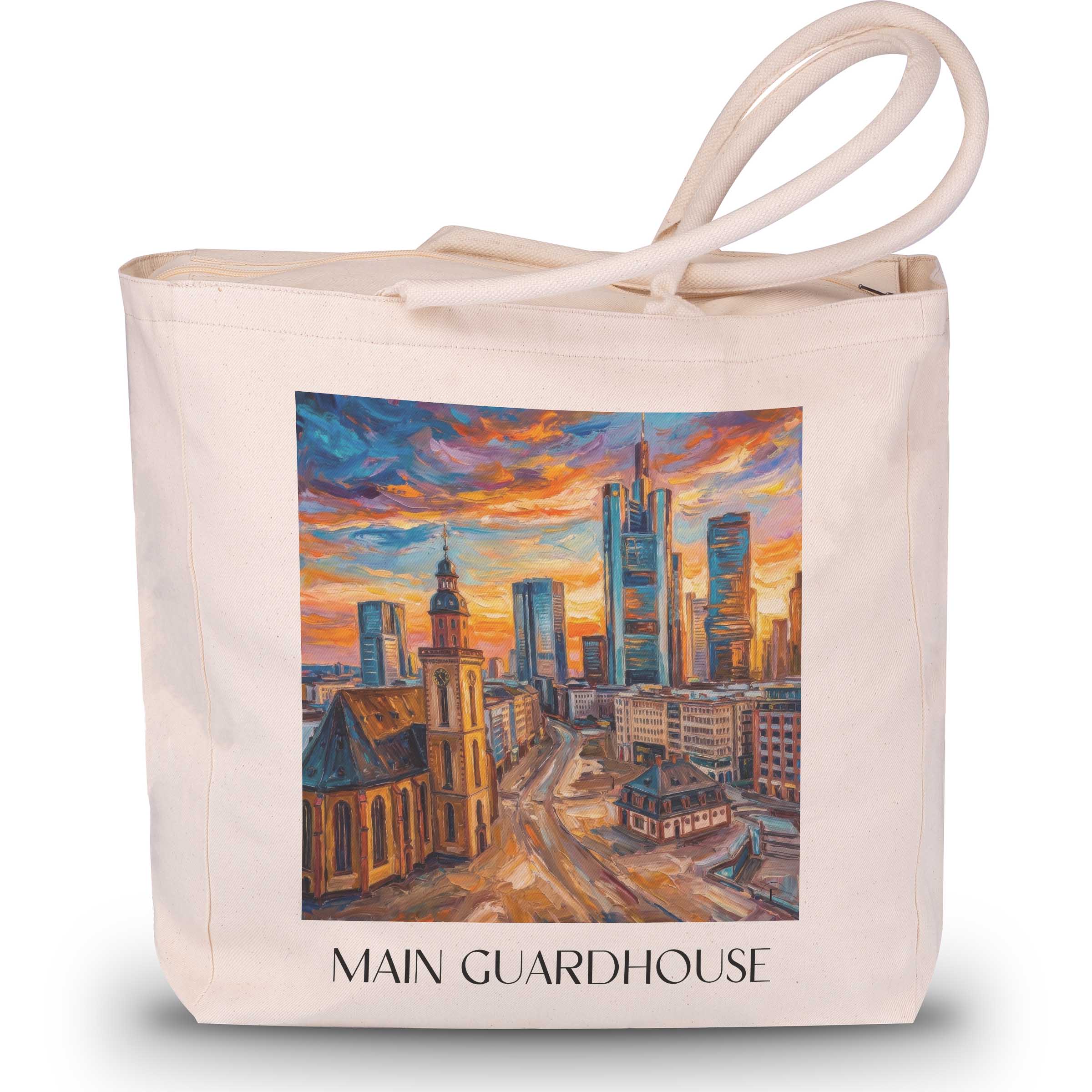 Hauptwache Shopping Tasche - Frankfurt - Deutschland Tote Bag - Einkaufstasche im Ölgemälde Stil