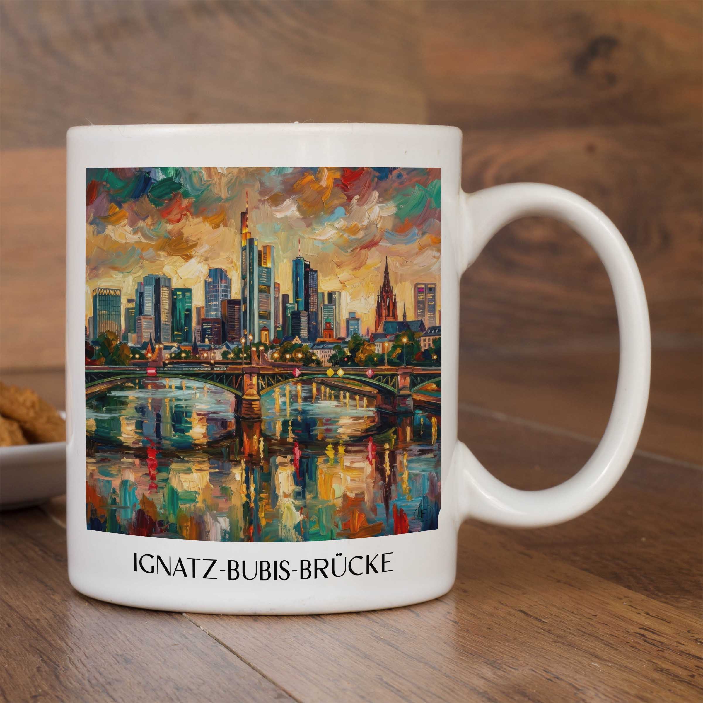 ignatz-bubis-brücke-frankfurt-deutschland-kaffeebecher-oil-painting-oelgemaelde