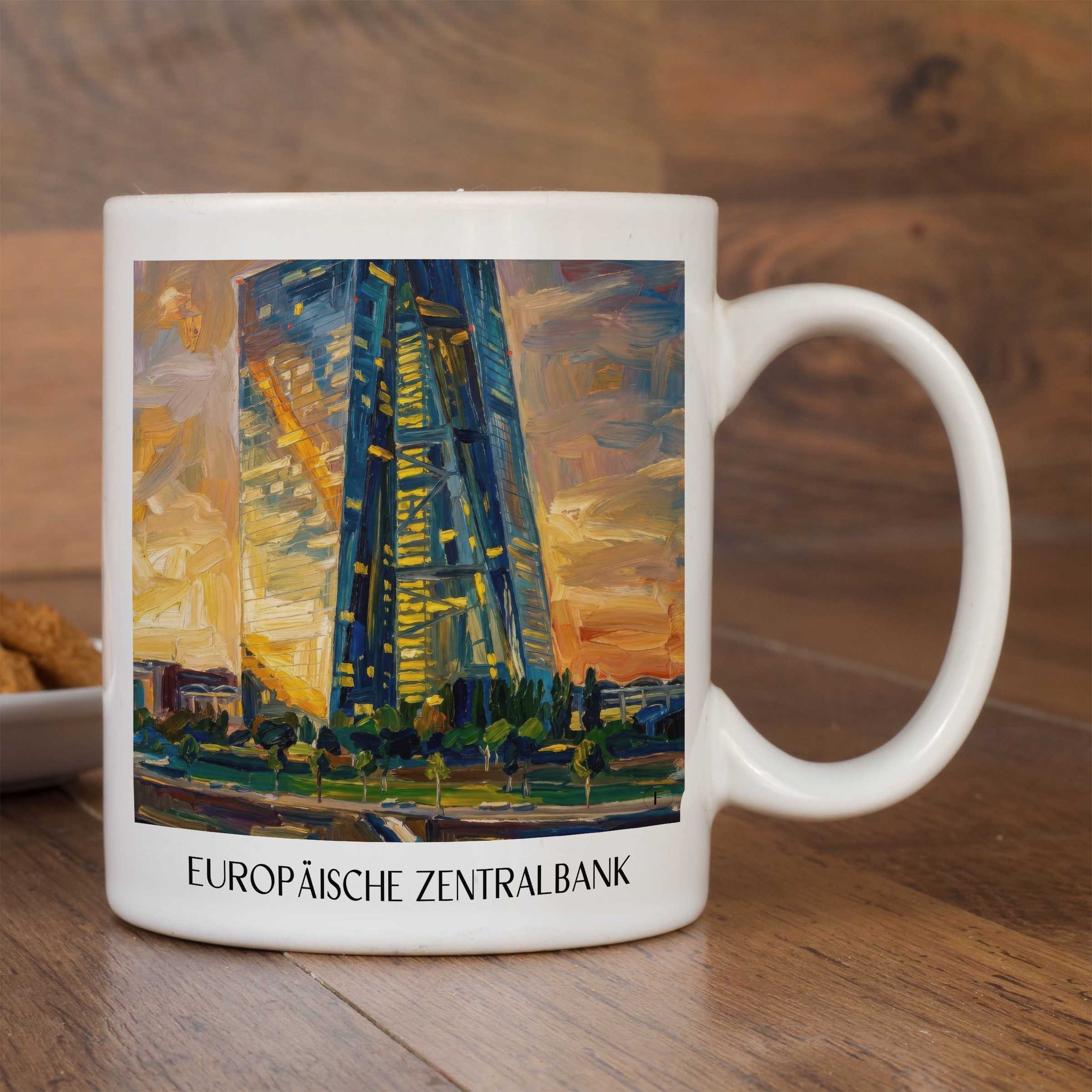 europäische-zentralbank-frankfurt-deutschland-kaffeebecher-oil-painting-oelgemaelde
