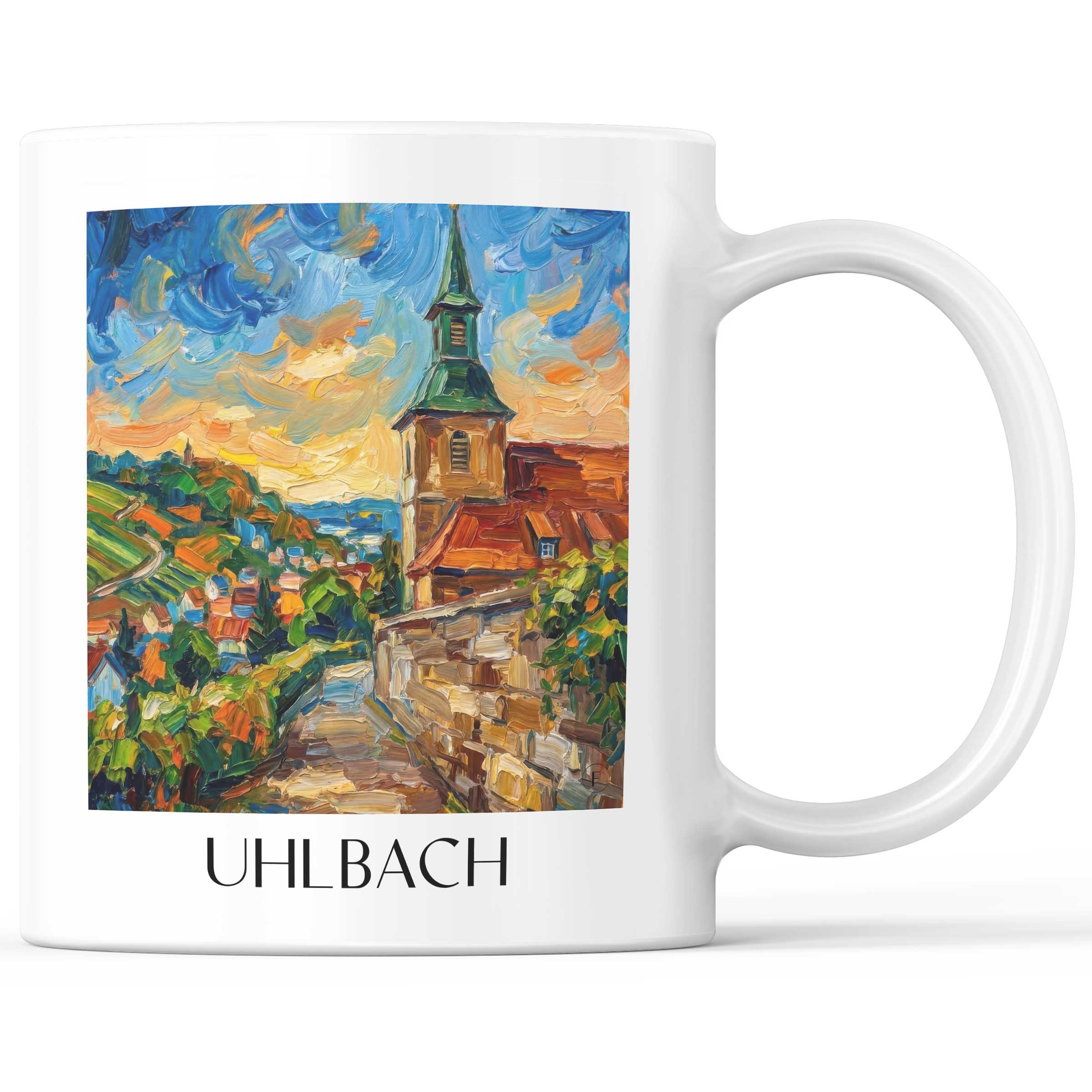 Uhlbach Kaffeebecher - Stuttgart - Deutschland Becher - Kaffeetasse im Ölgemälde Stil