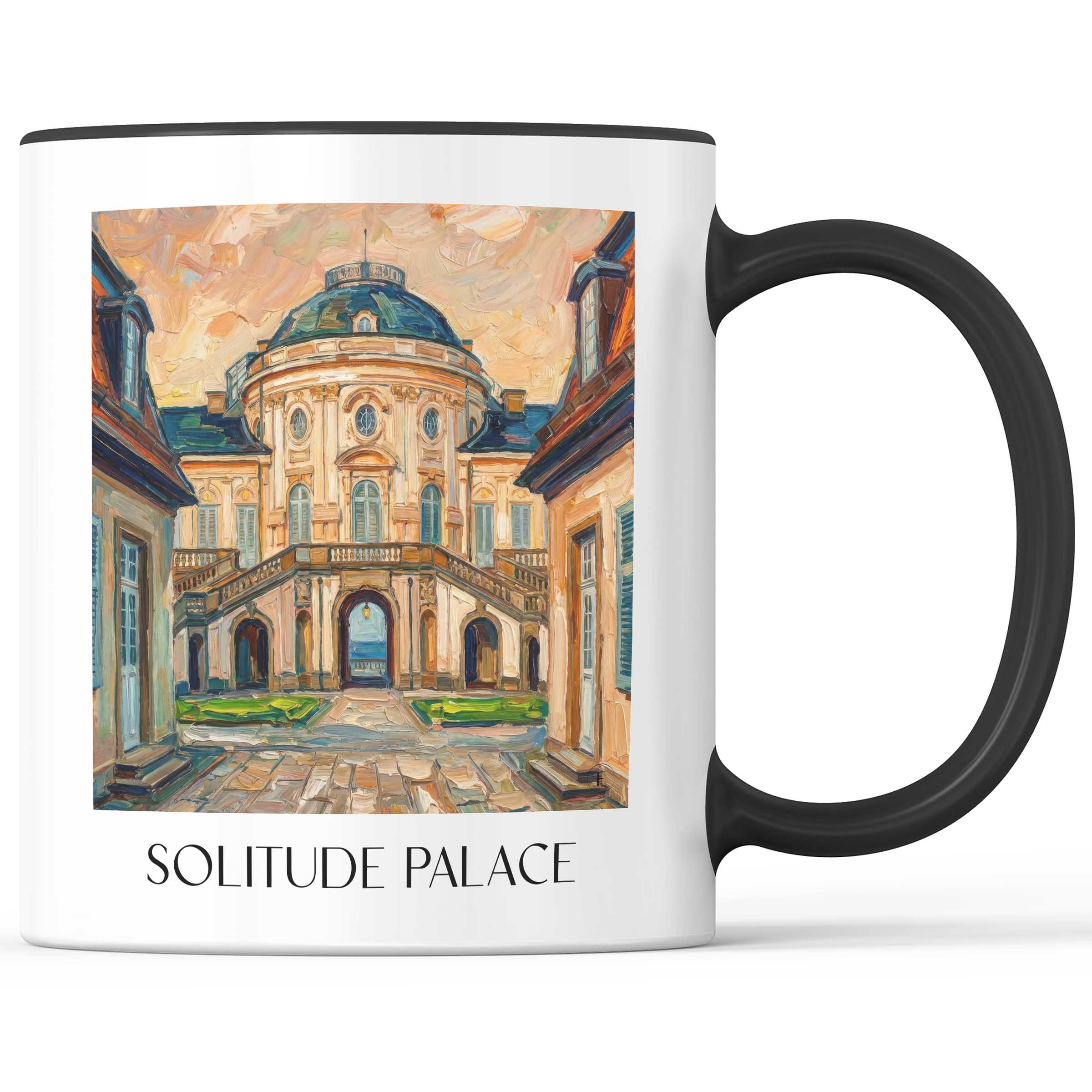 Schloss Solitude Kaffeebecher - Stuttgart - Deutschland Becher - Kaffeetasse im Ölgemälde Stil