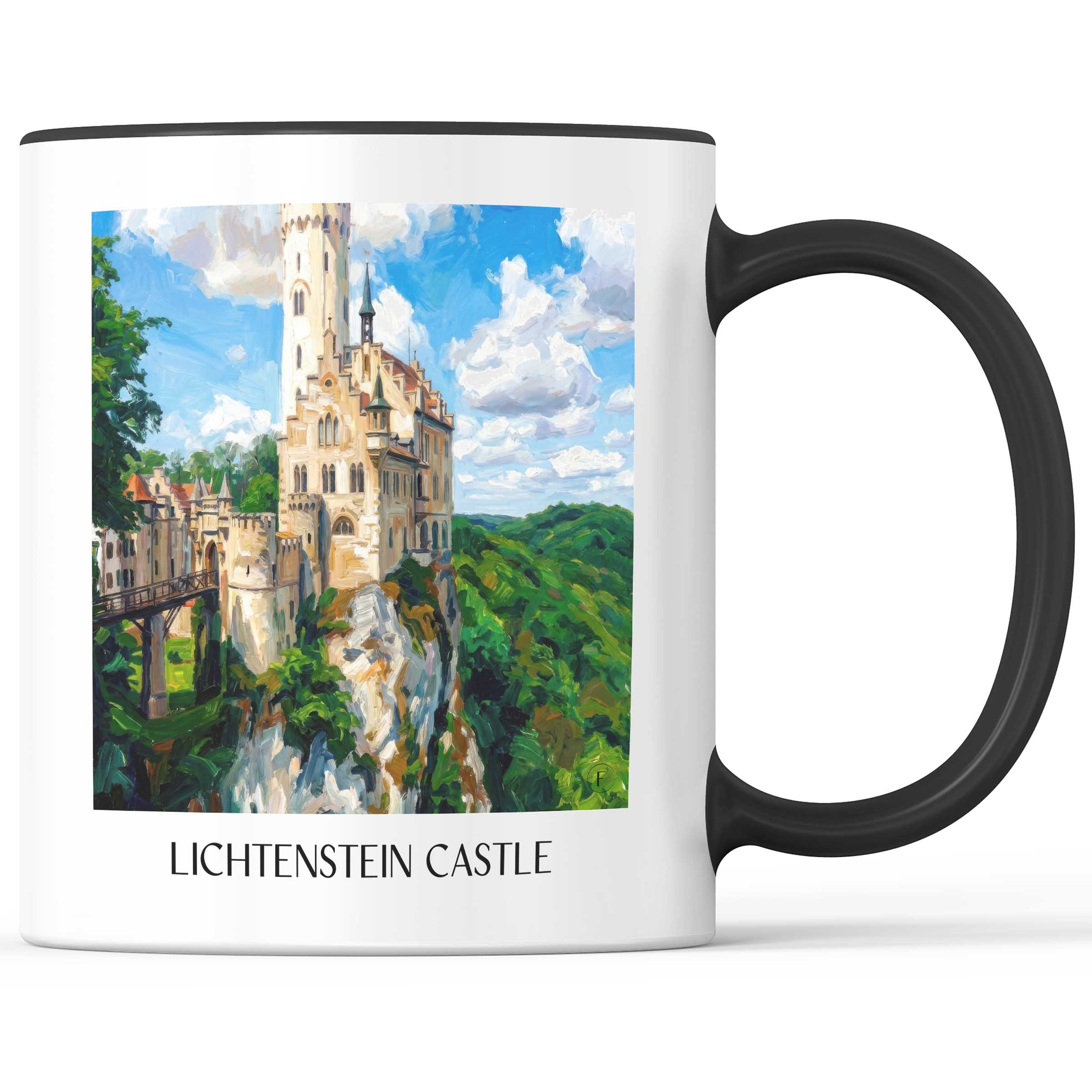 Schloss Lichtenstein Kaffeebecher - Reutlingen - Deutschland Becher - Kaffeetasse im Ölgemälde Stil