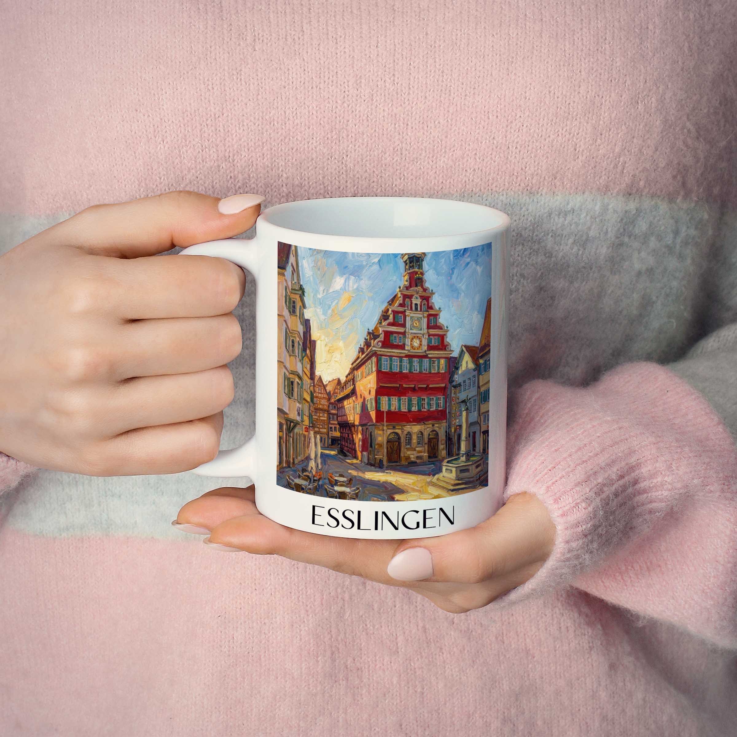 esslingen-deutschland-kaffeebecher-oil-painting-oelgemaelde