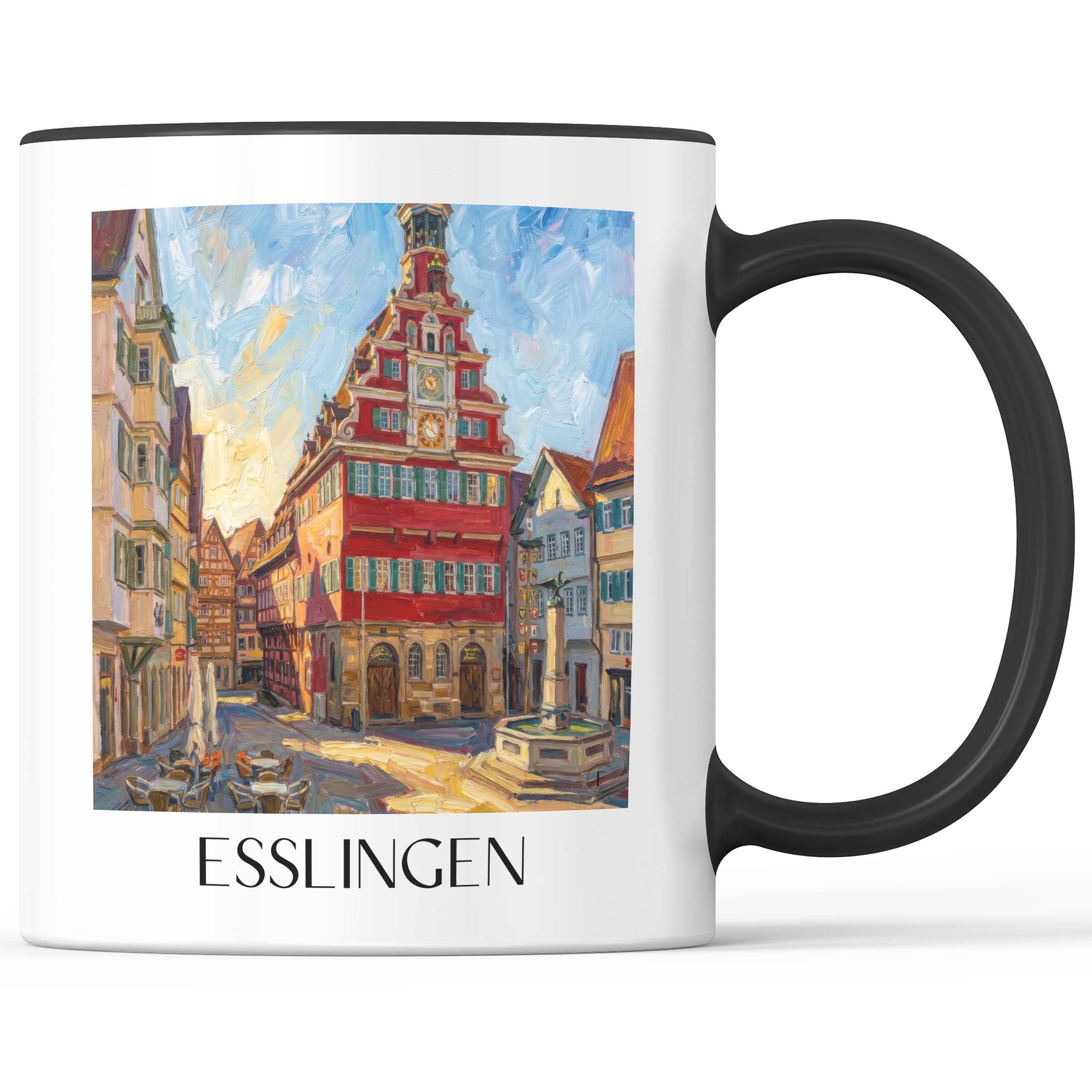 Esslingen - Deutschland Becher - Kaffeetasse im Ölgemälde Stil