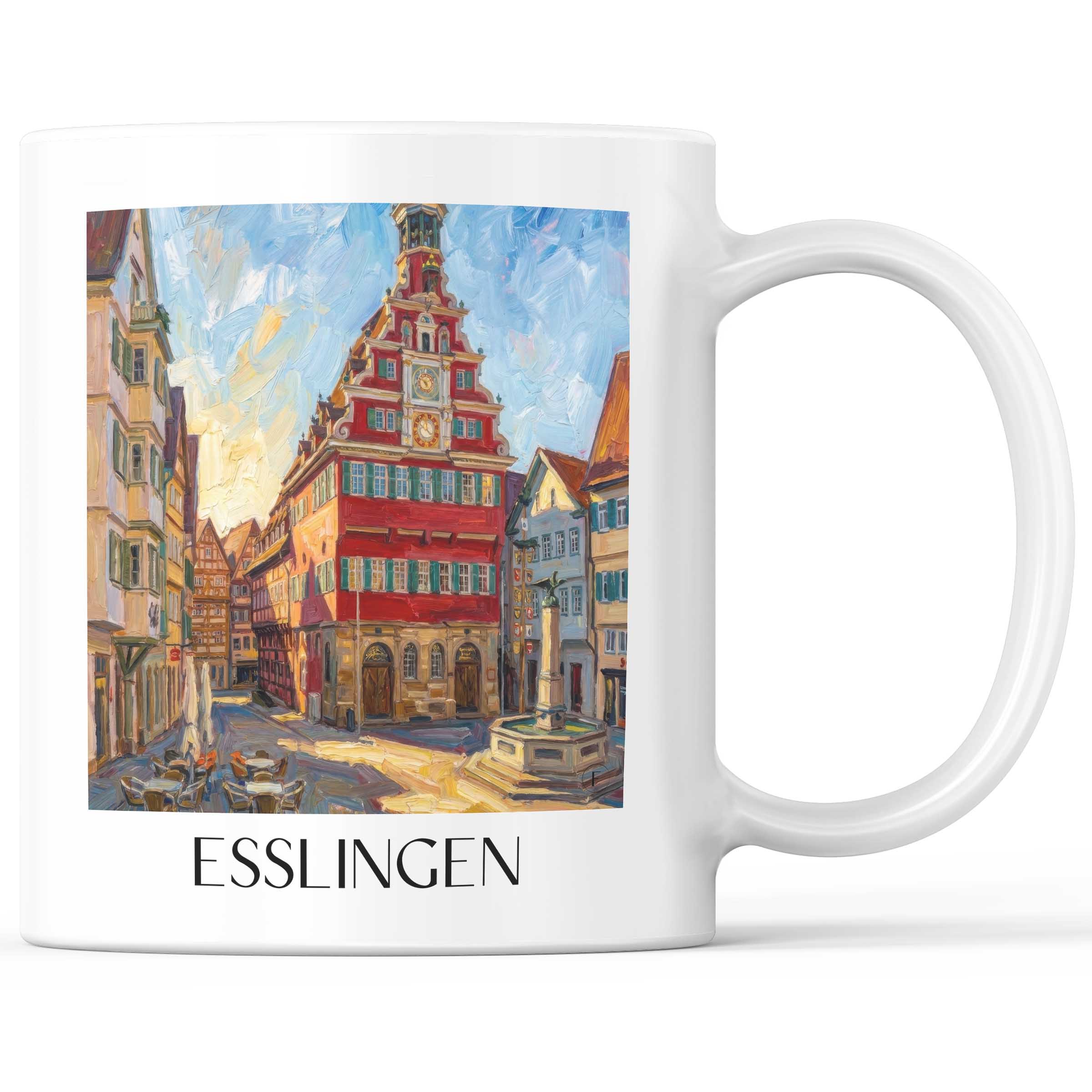 Esslingen - Deutschland Becher - Kaffeetasse im Ölgemälde Stil