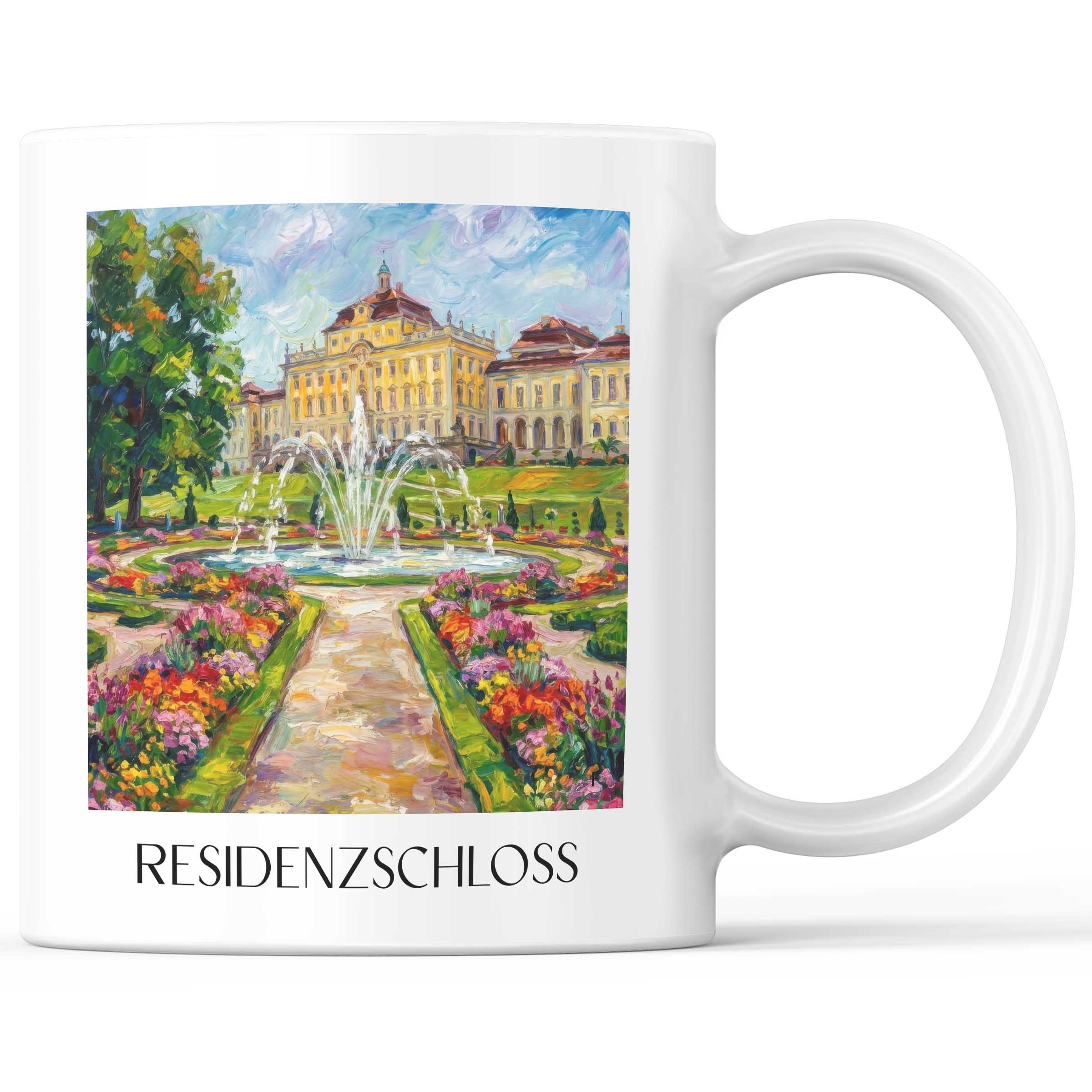 Residenzschloss Kaffeebecher - Ludwigsburg - Deutschland Becher - Kaffeetasse im Ölgemälde Stil