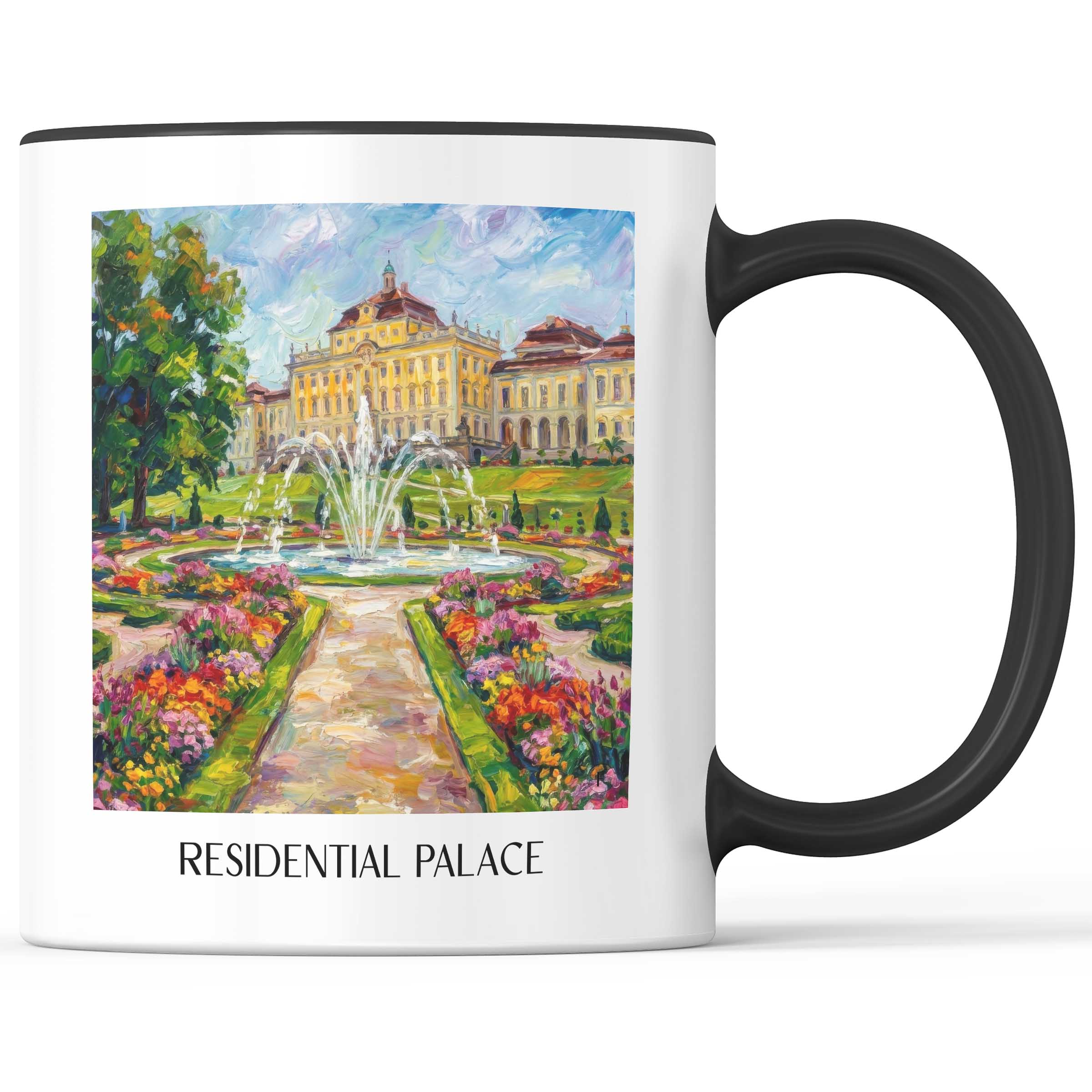 Residenzschloss Kaffeebecher - Ludwigsburg - Deutschland Becher - Kaffeetasse im Ölgemälde Stil