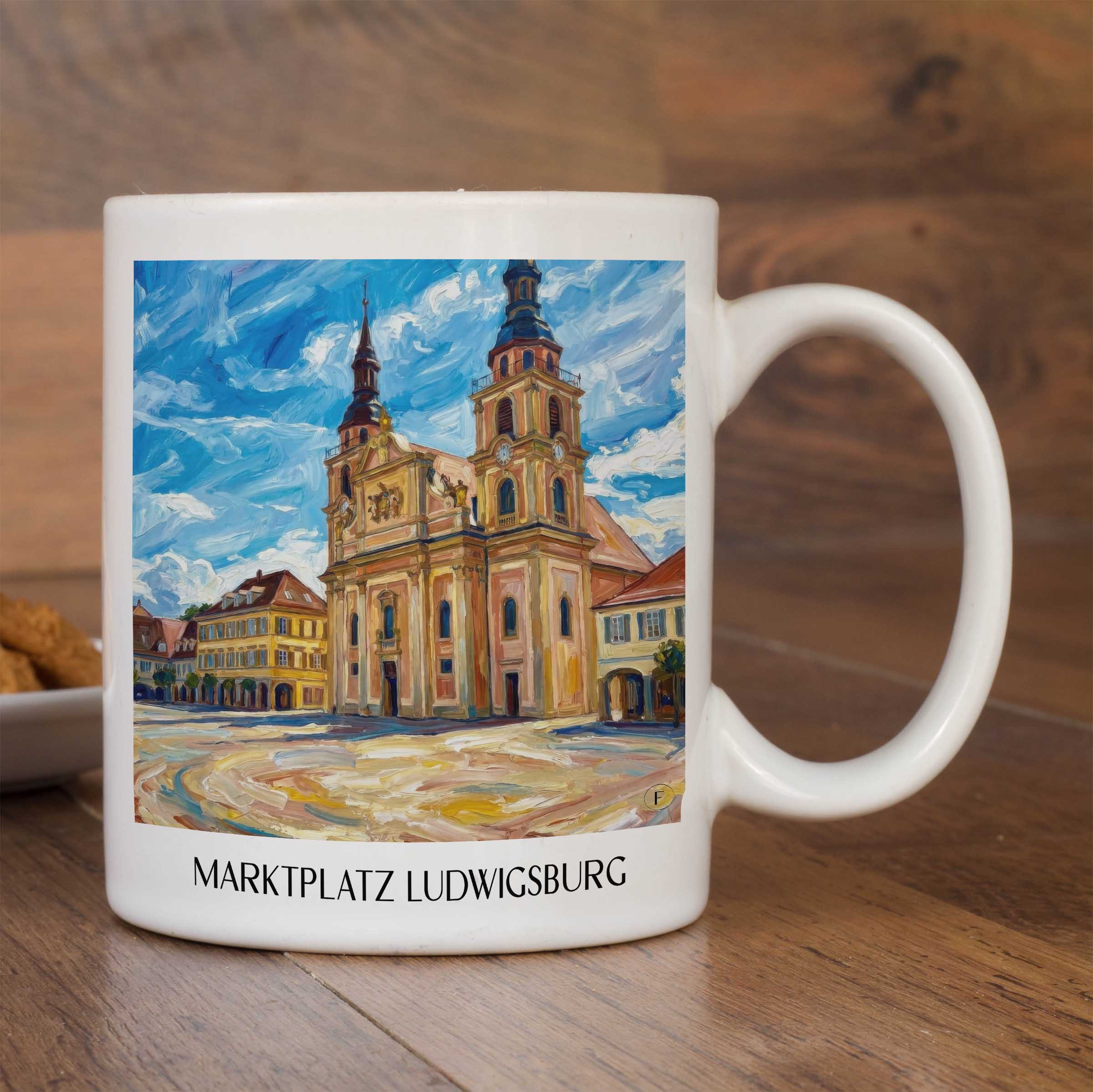 marktplatz-ludwigsburg-deutschland-kaffeebecher-oil-painting-oelgemaelde