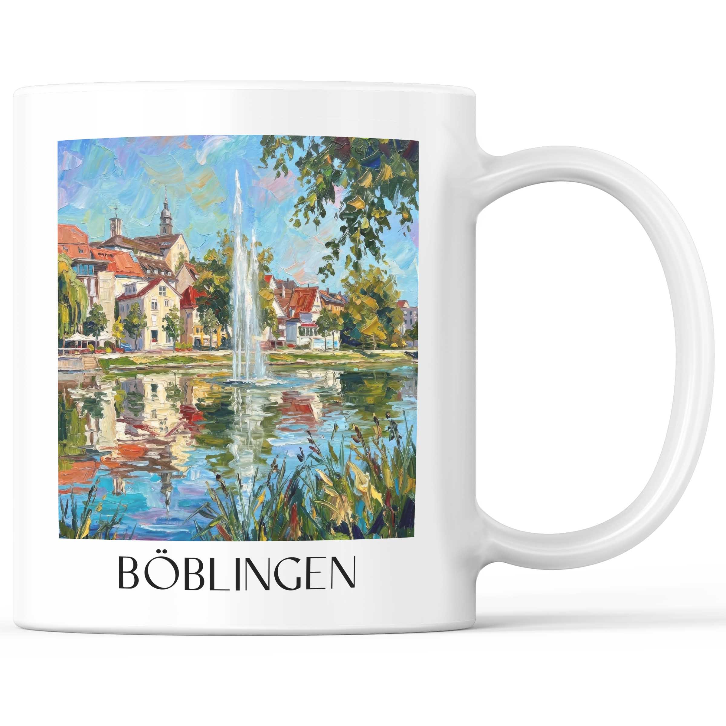 Böblingen - Deutschland Becher - Kaffeetasse im Ölgemälde Stil