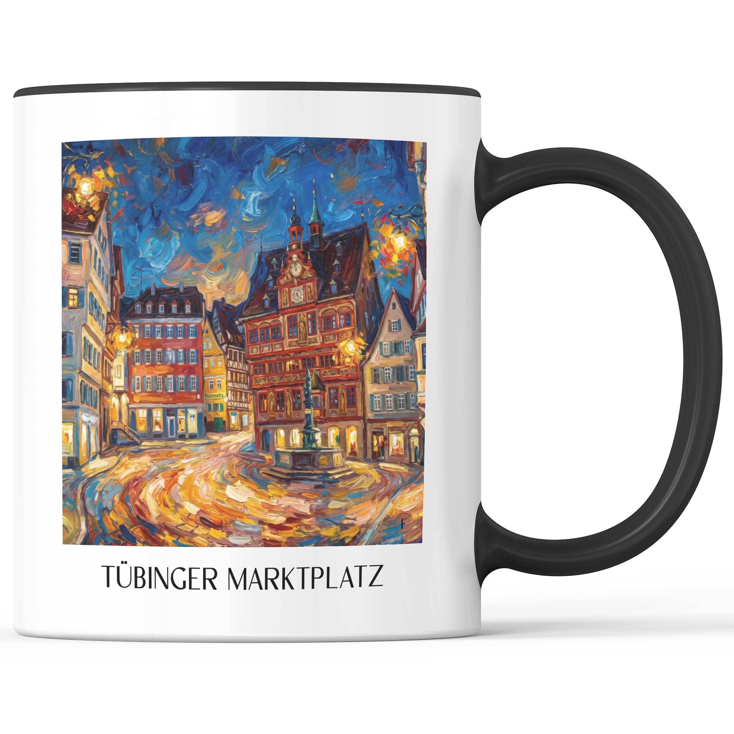 marktplatz-tübingen-deutschland-kaffeebecher-oil-painting-oelgemaelde