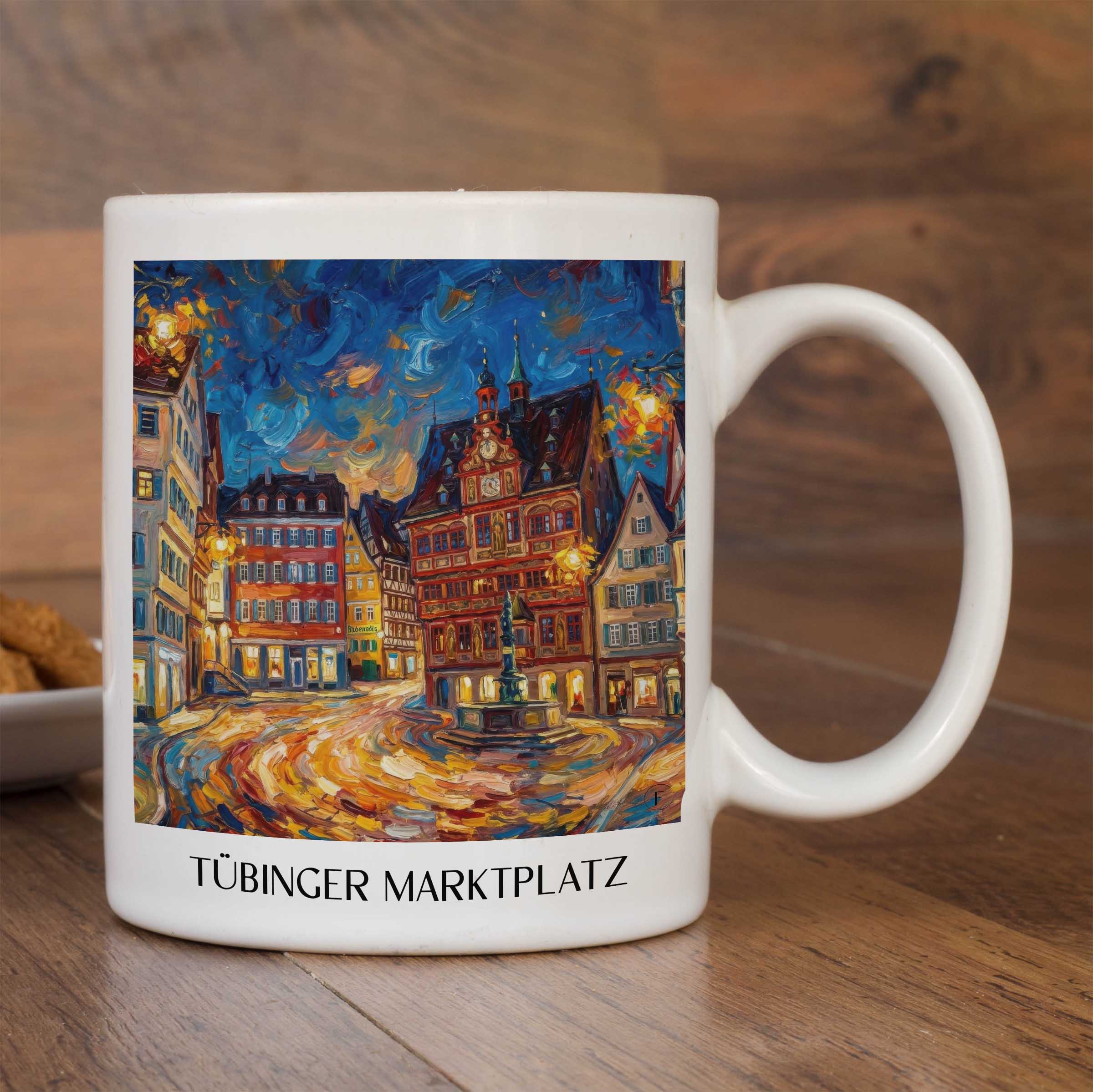 marktplatz-tübingen-deutschland-kaffeebecher-oil-painting-oelgemaelde
