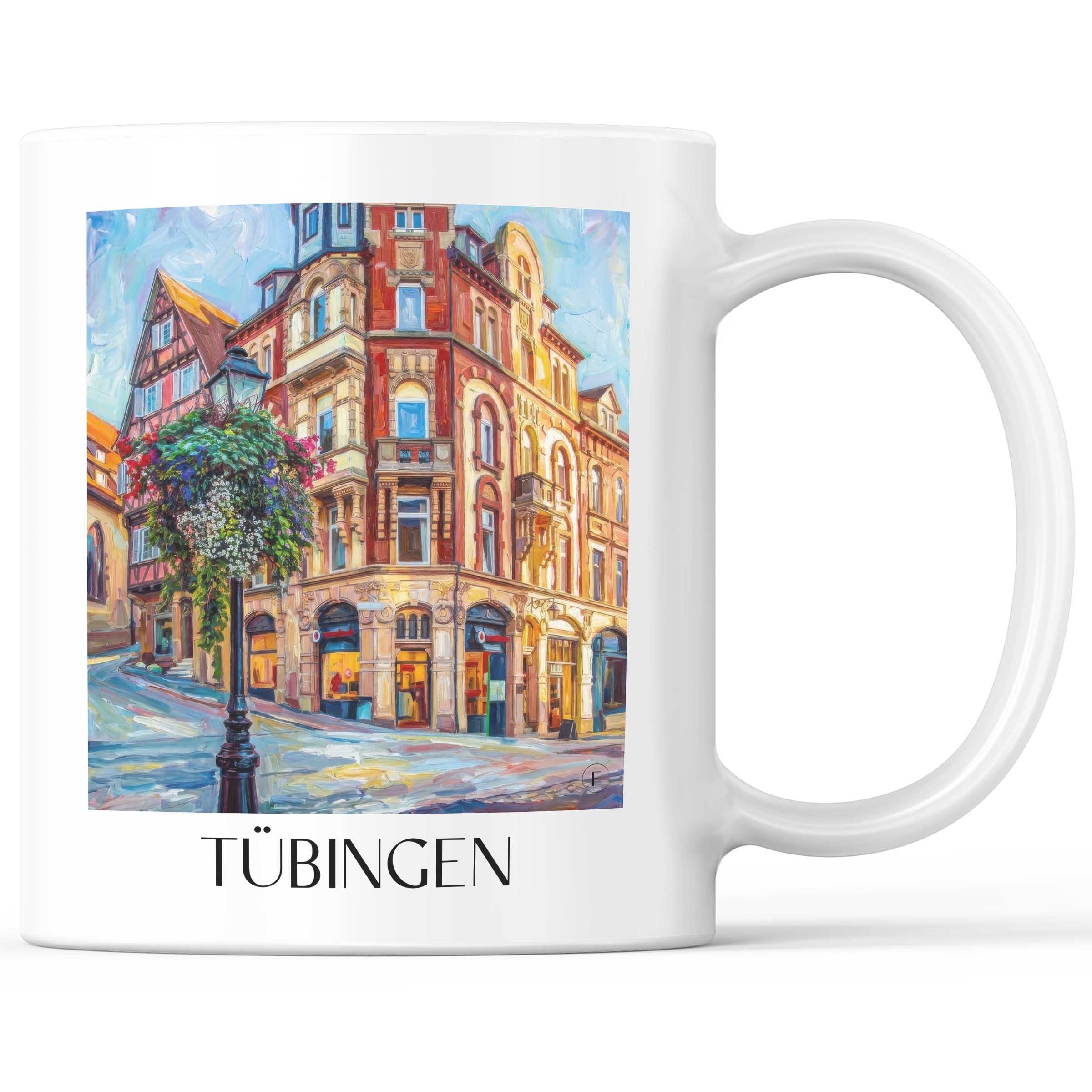 Tübingen - Deutschland Becher - Kaffeetasse im Ölgemälde Stil