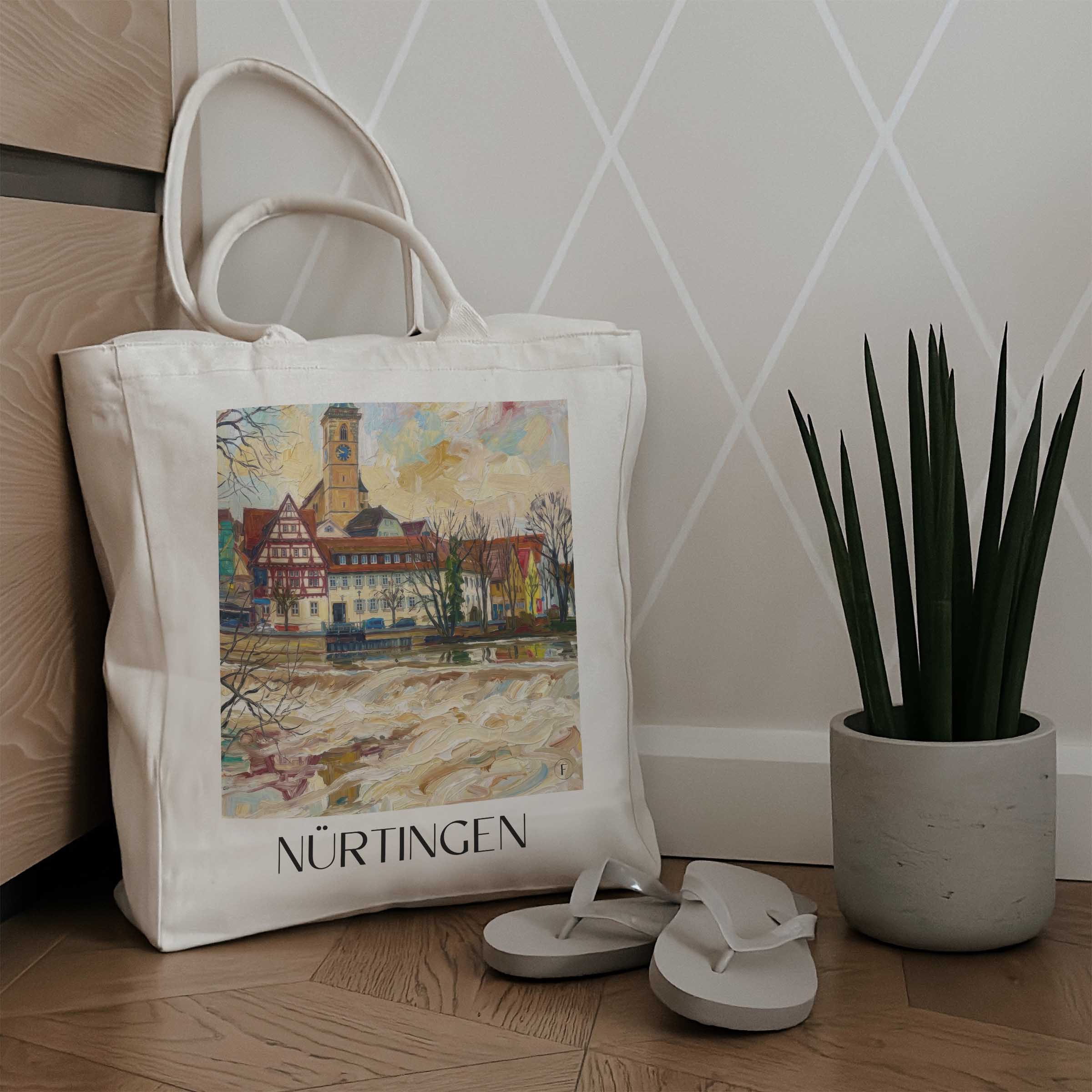 nürtingen-deutschland-einkaufstasche-oil-painting-oelgemaelde