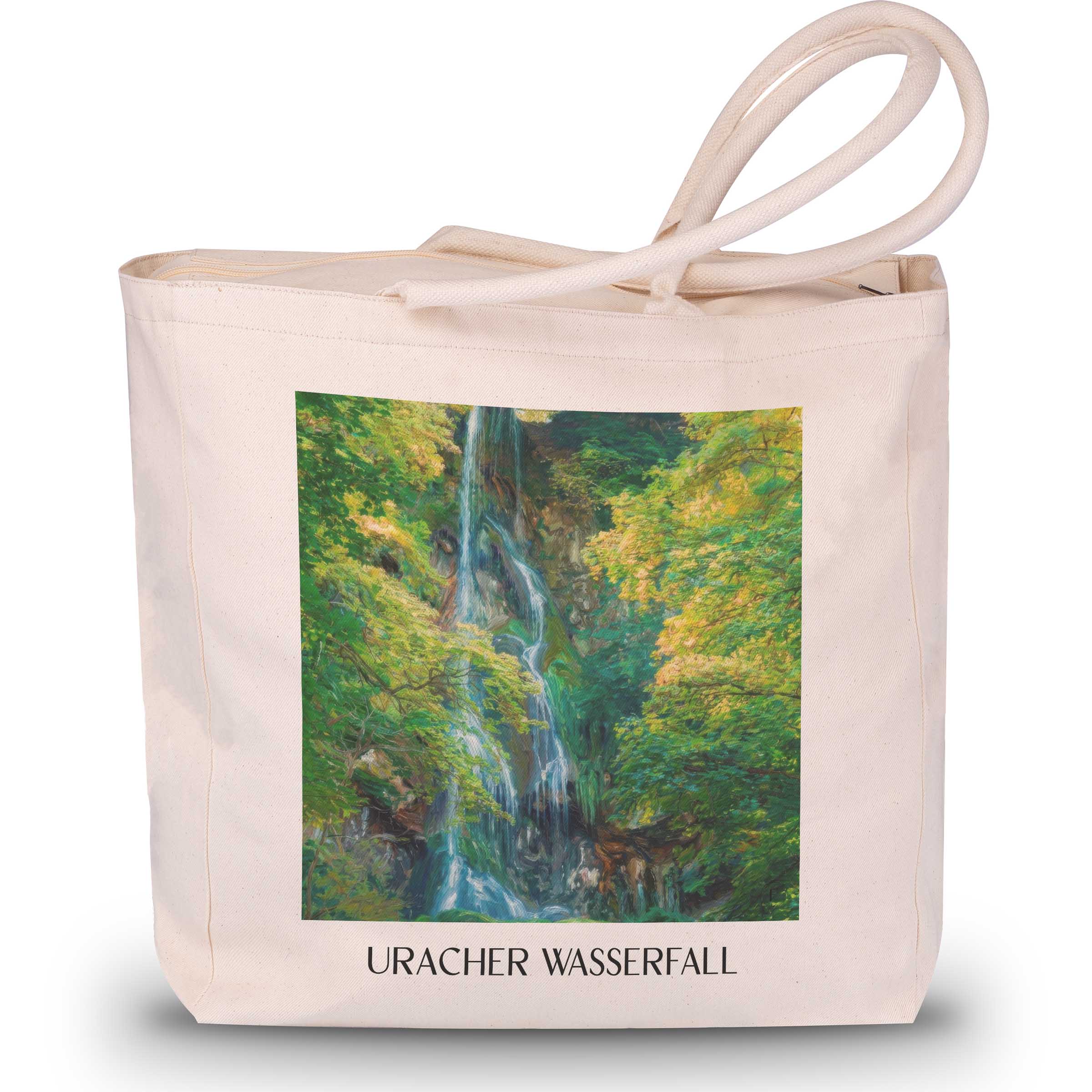 uracher-wasserfall-schwäbische-alb-deutschland-einkaufstasche-oil-painting-oelgemaelde