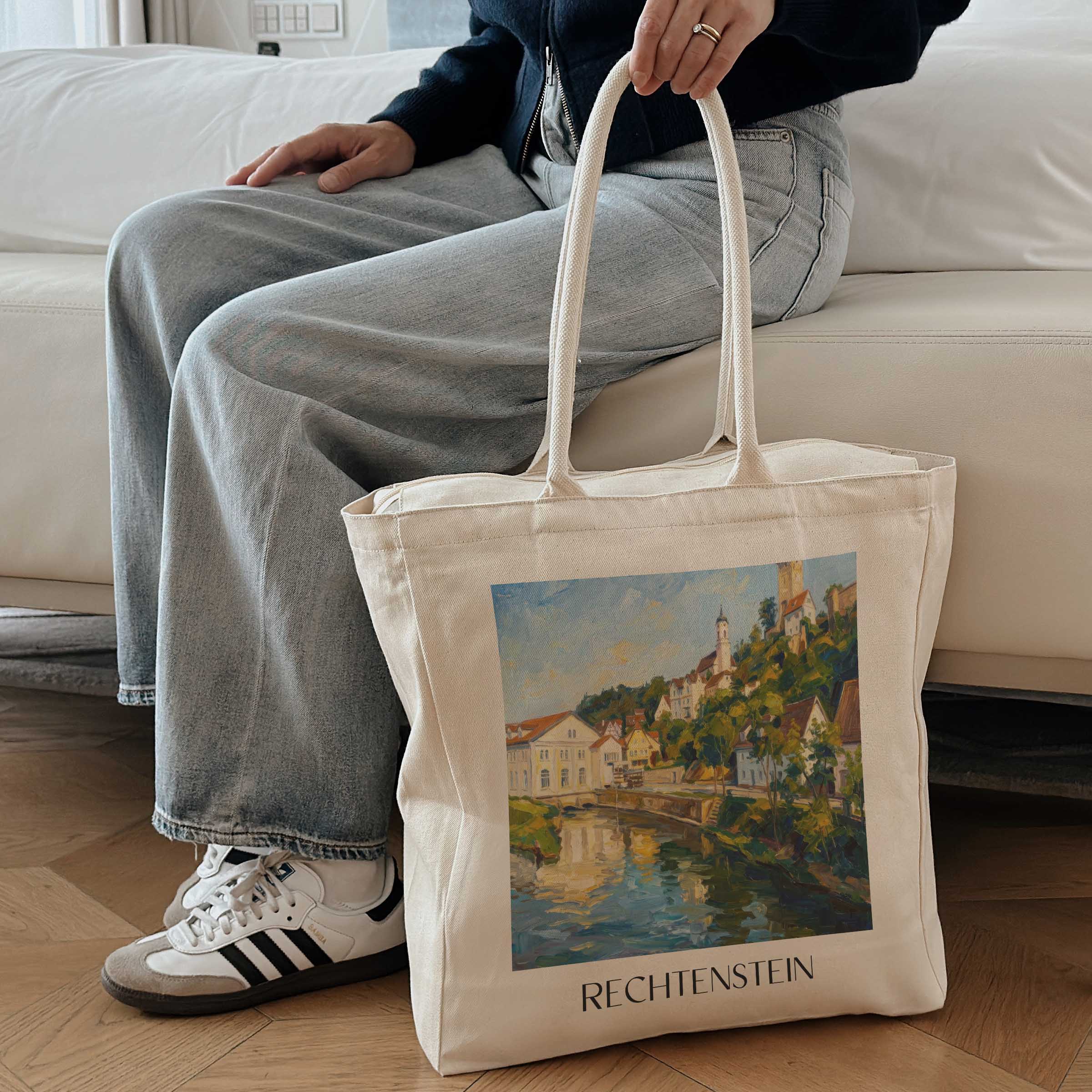 rechtenstein-deutschland-einkaufstasche-oil-painting-oelgemaelde