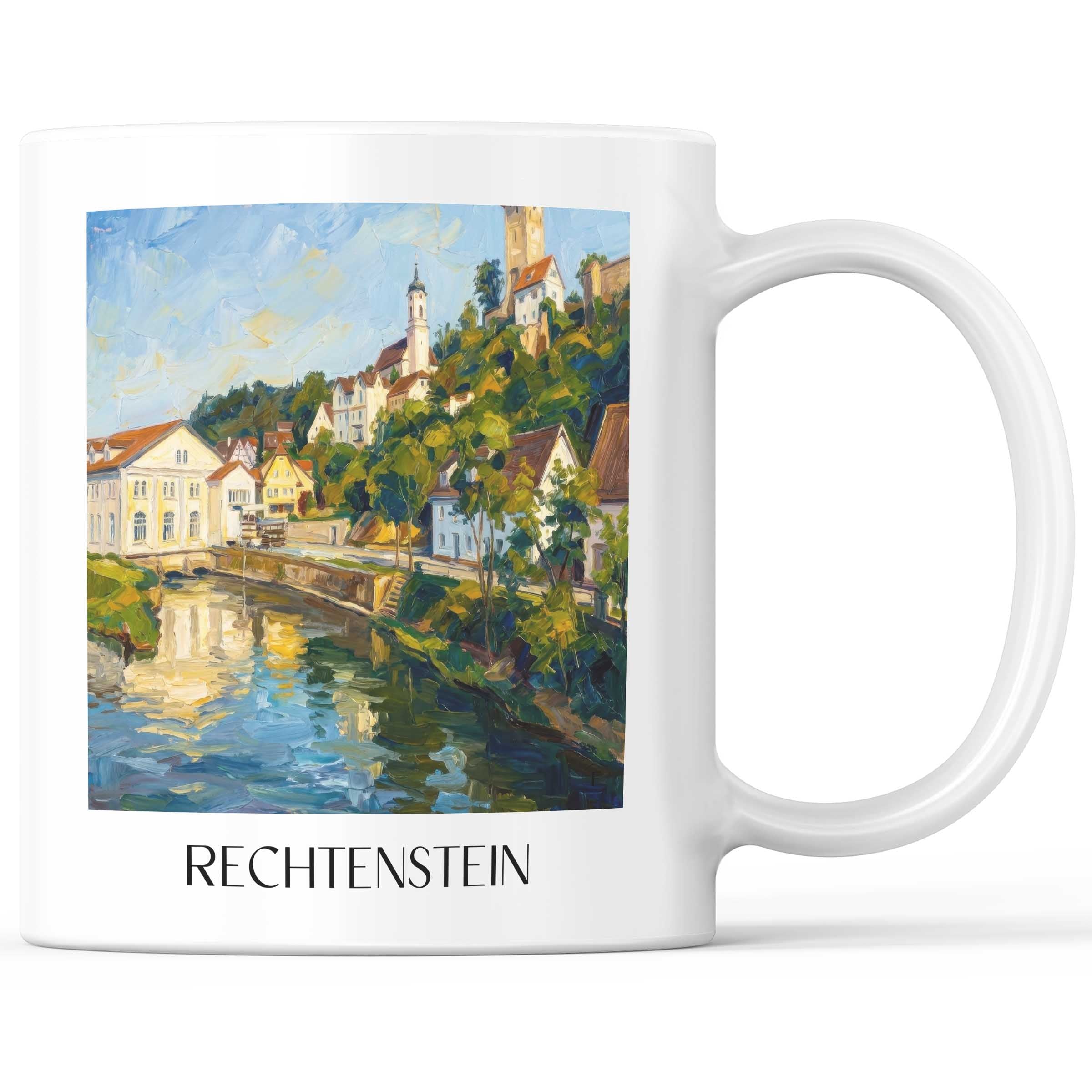 Rechtenstein - Deutschland Becher - Kaffeetasse im Ölgemälde Stil