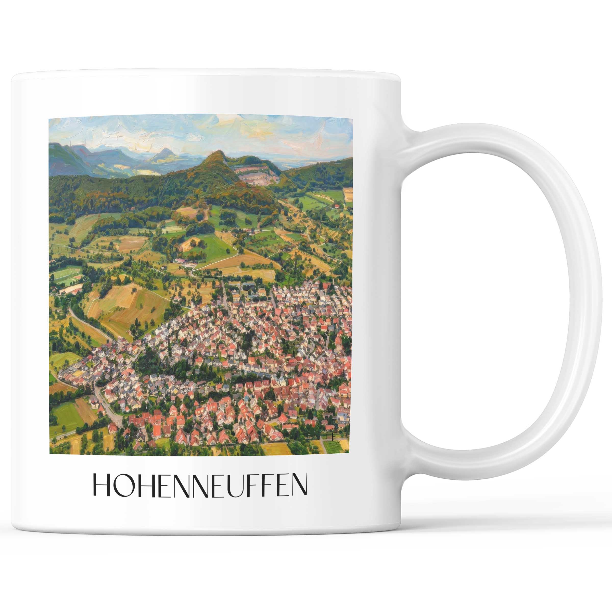 Hohenneuffen - Deutschland Becher - Kaffeetasse im Ölgemälde Stil