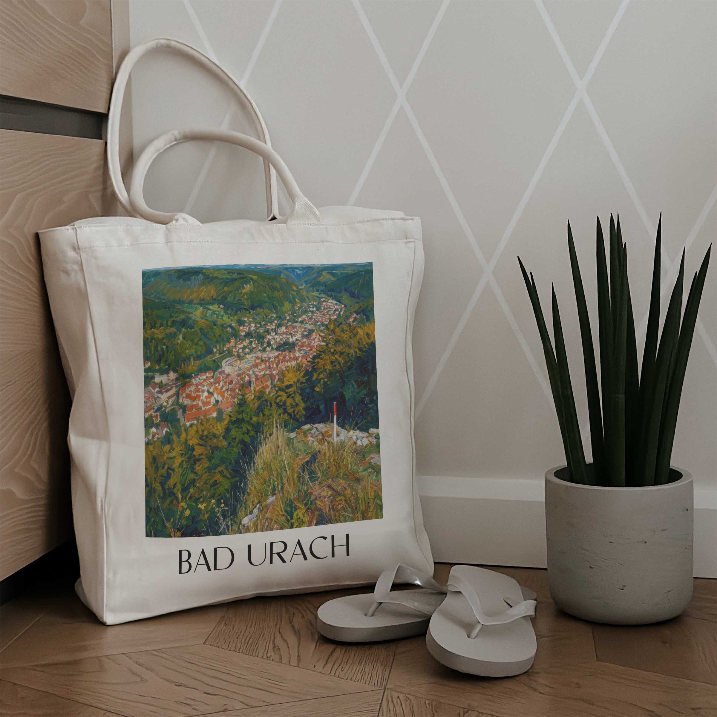 bad-urach-deutschland-einkaufstasche-oil-painting-oelgemaelde